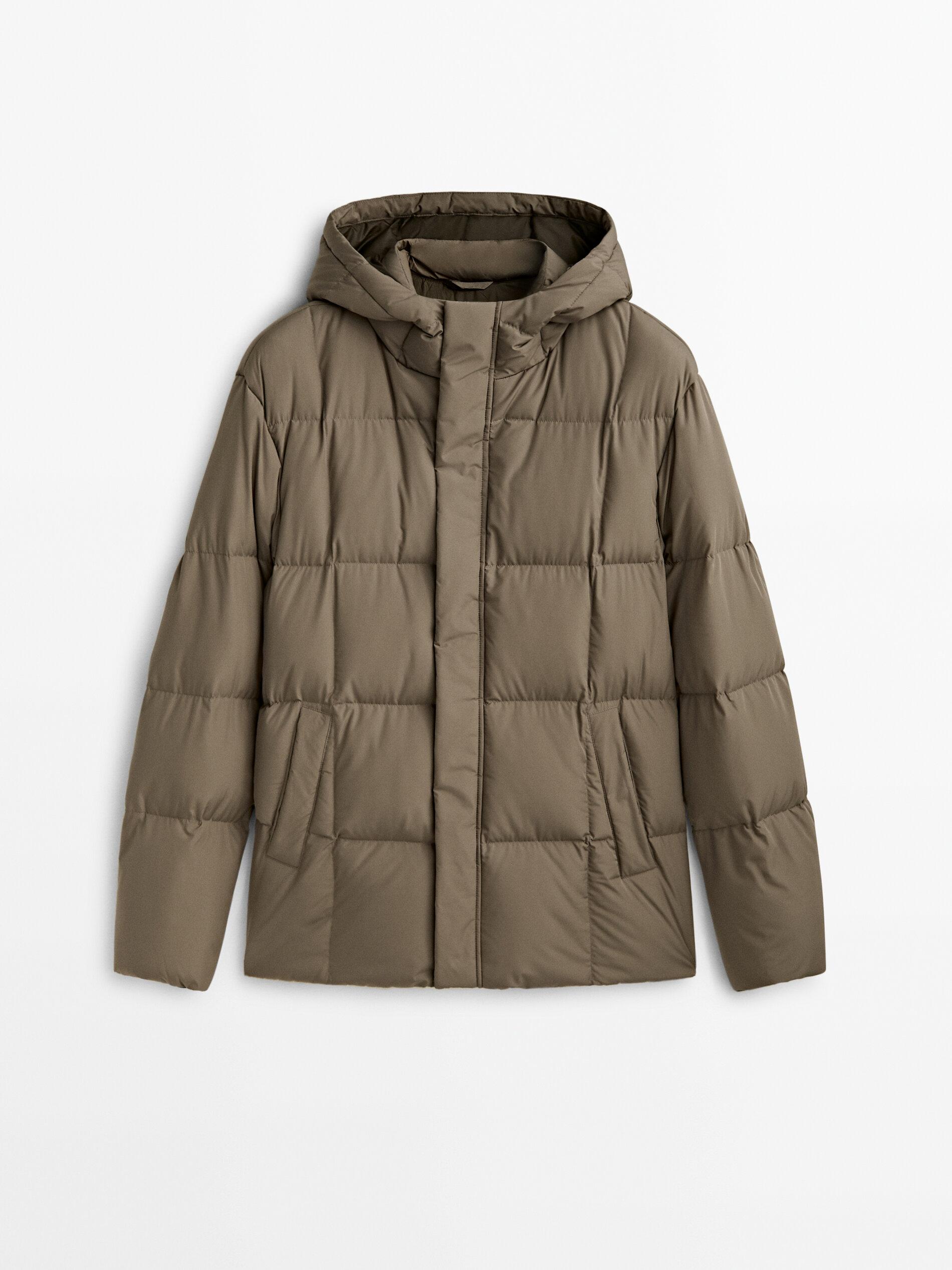 MASSIMO DUTTI Puffer Jacket With Down And Feather Filling in Green for Men  | Lyst