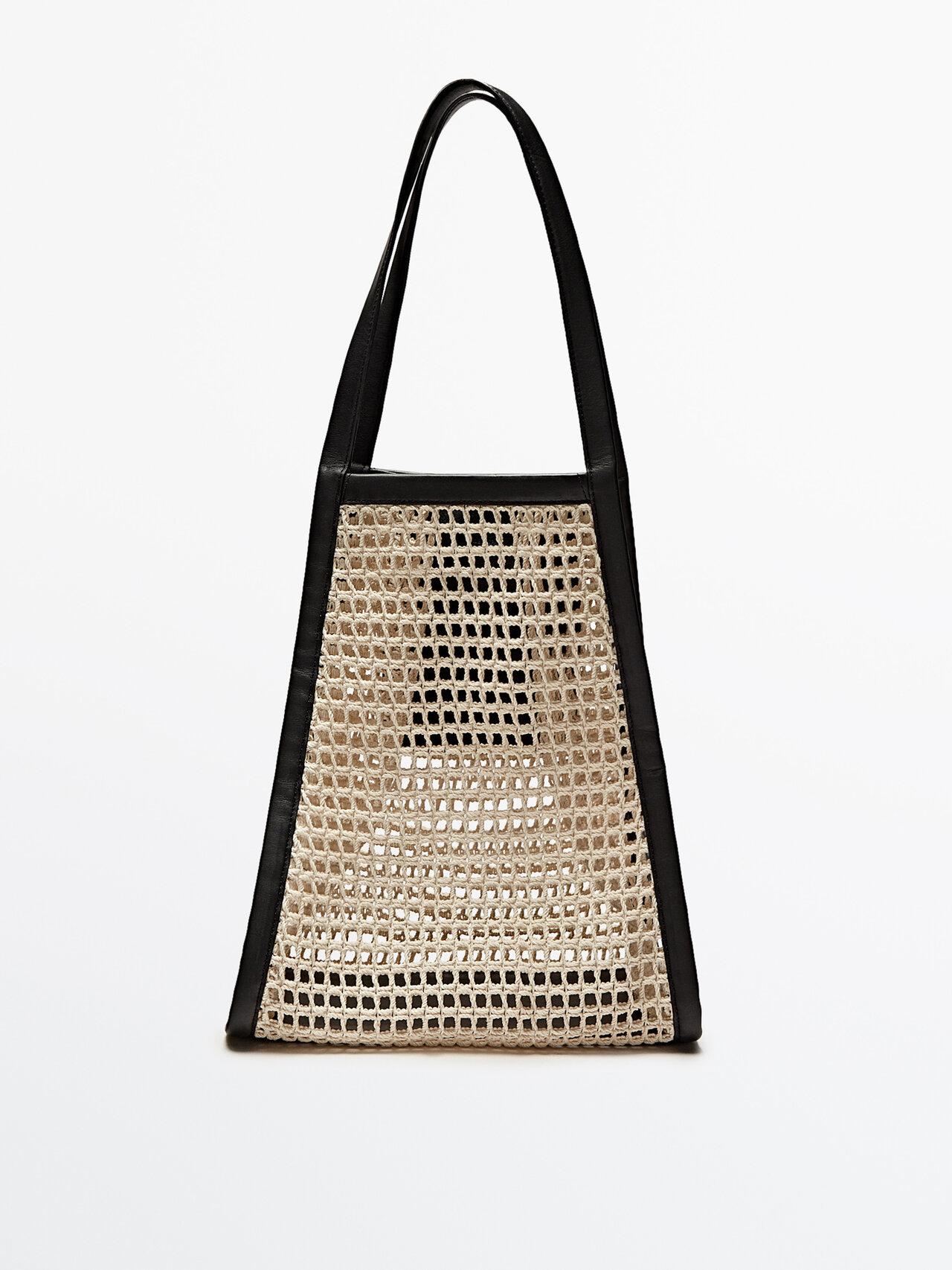 MASSIMO DUTTI Maxi Contrast Leather Mesh Bag - Limited Edition in ...