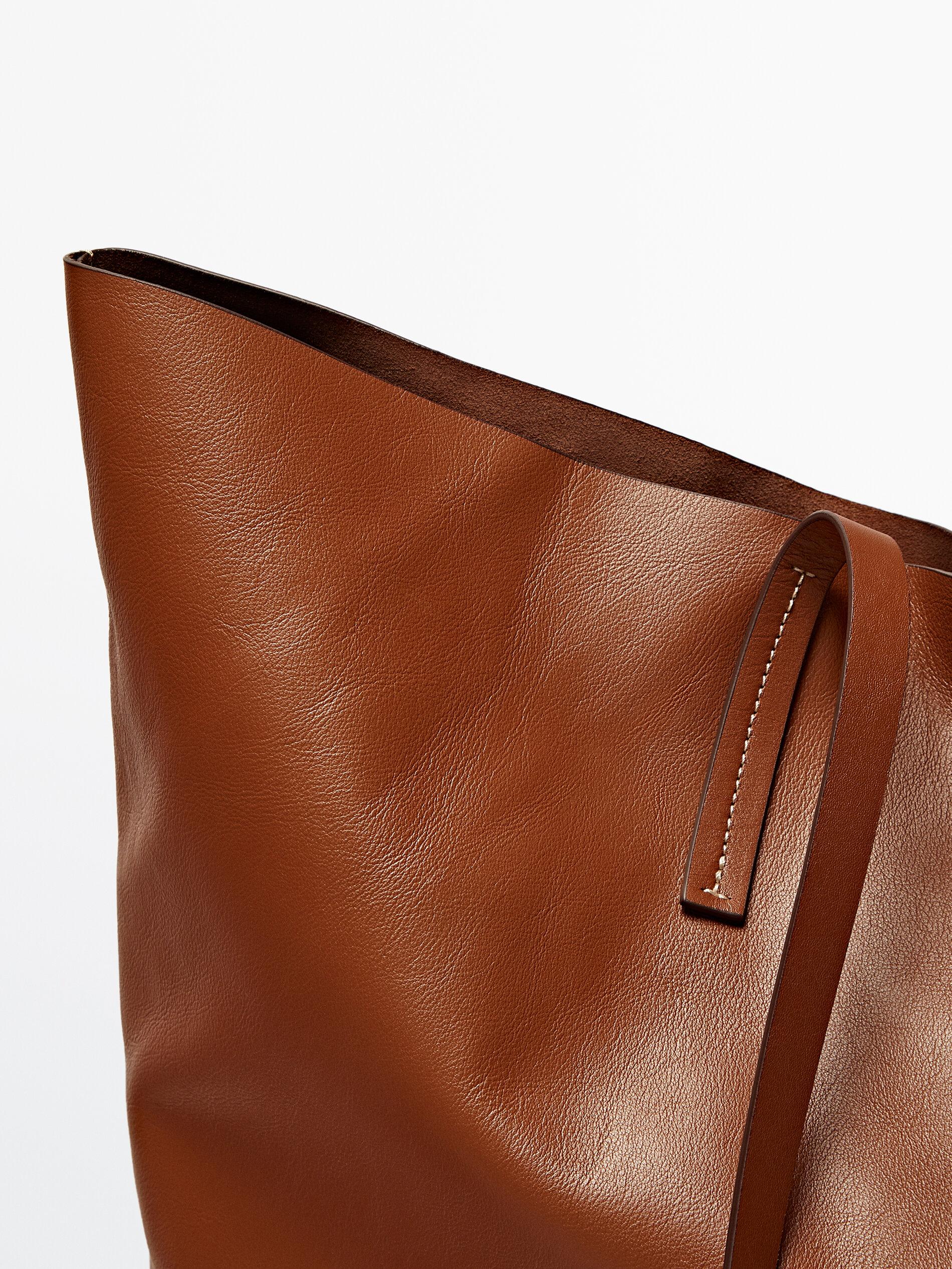 Nappa leather tote bag · Black, Mole Brown, Brown, Leather