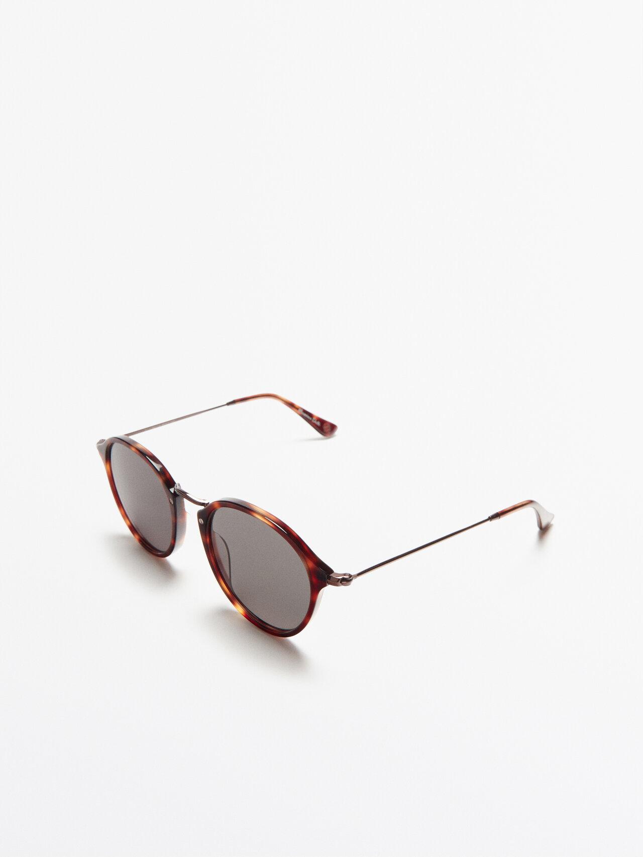 MASSIMO DUTTI Round Sunglasses With Metal Bridge for Men | Lyst