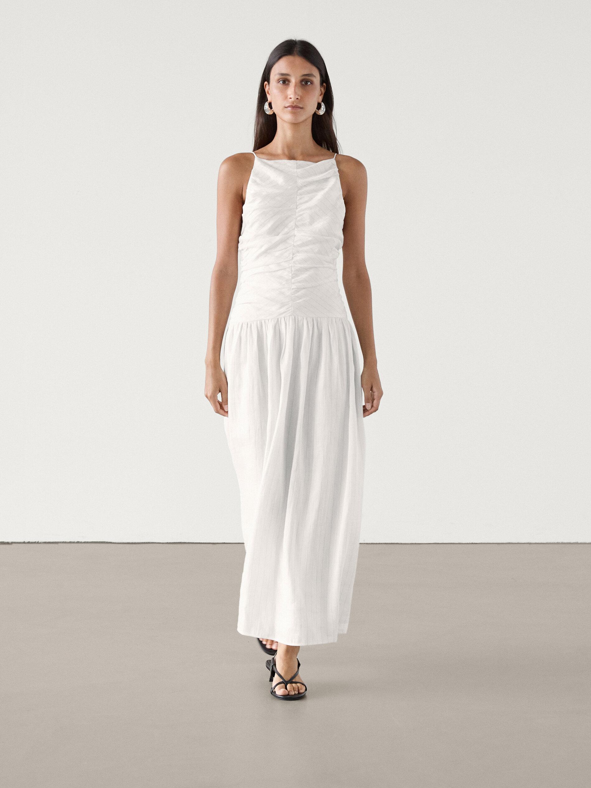 massimo dutti drop waist dress Penny Powder Blue Bandeau Drop-Waist Maxi Dress – Club L London main image 0
