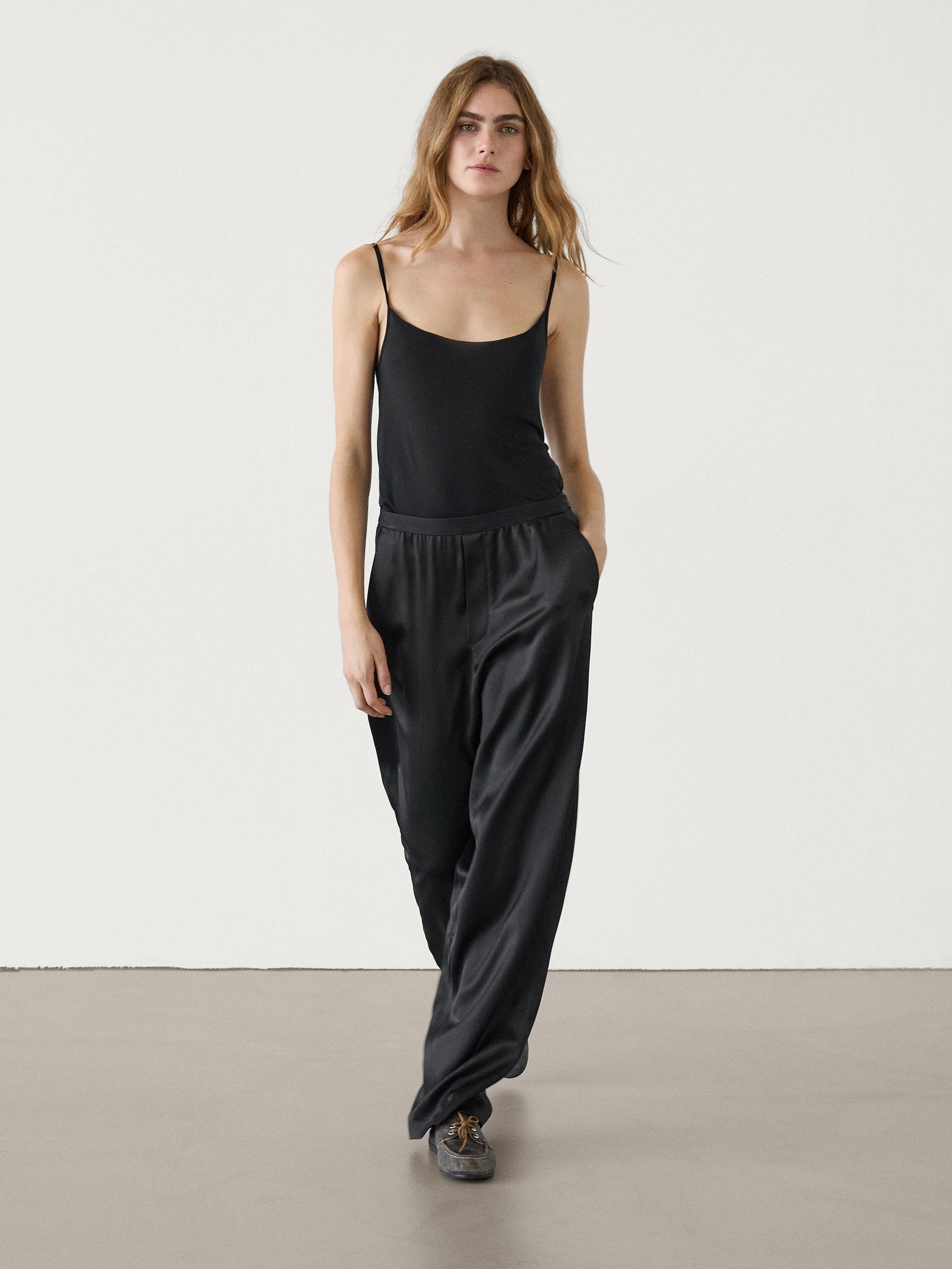 ★ Massimo Dutti★ Textured satin pants 05000720944 ☆ Massimo Dutti☆ Textured satin pants 05000720944 Wide-leg