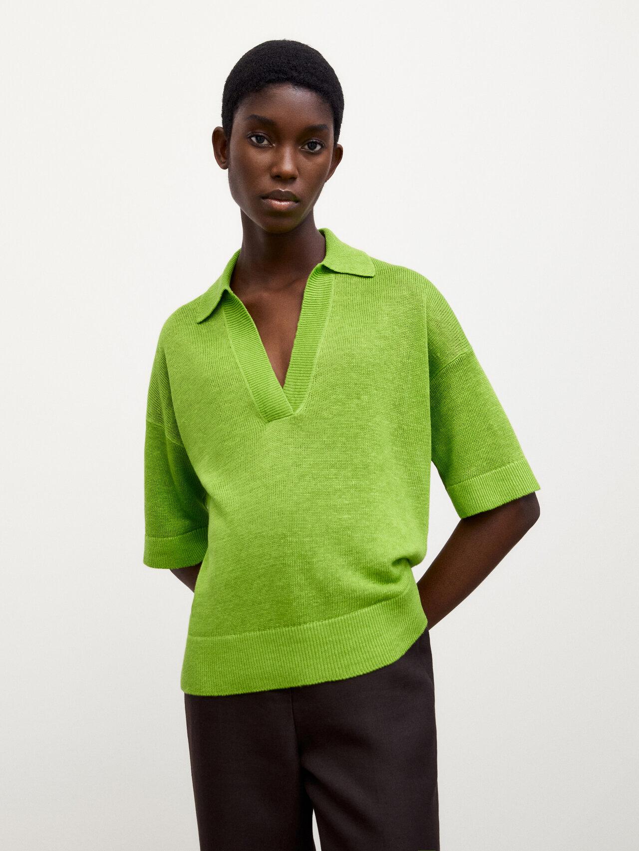 Green short sleeve sweater discount