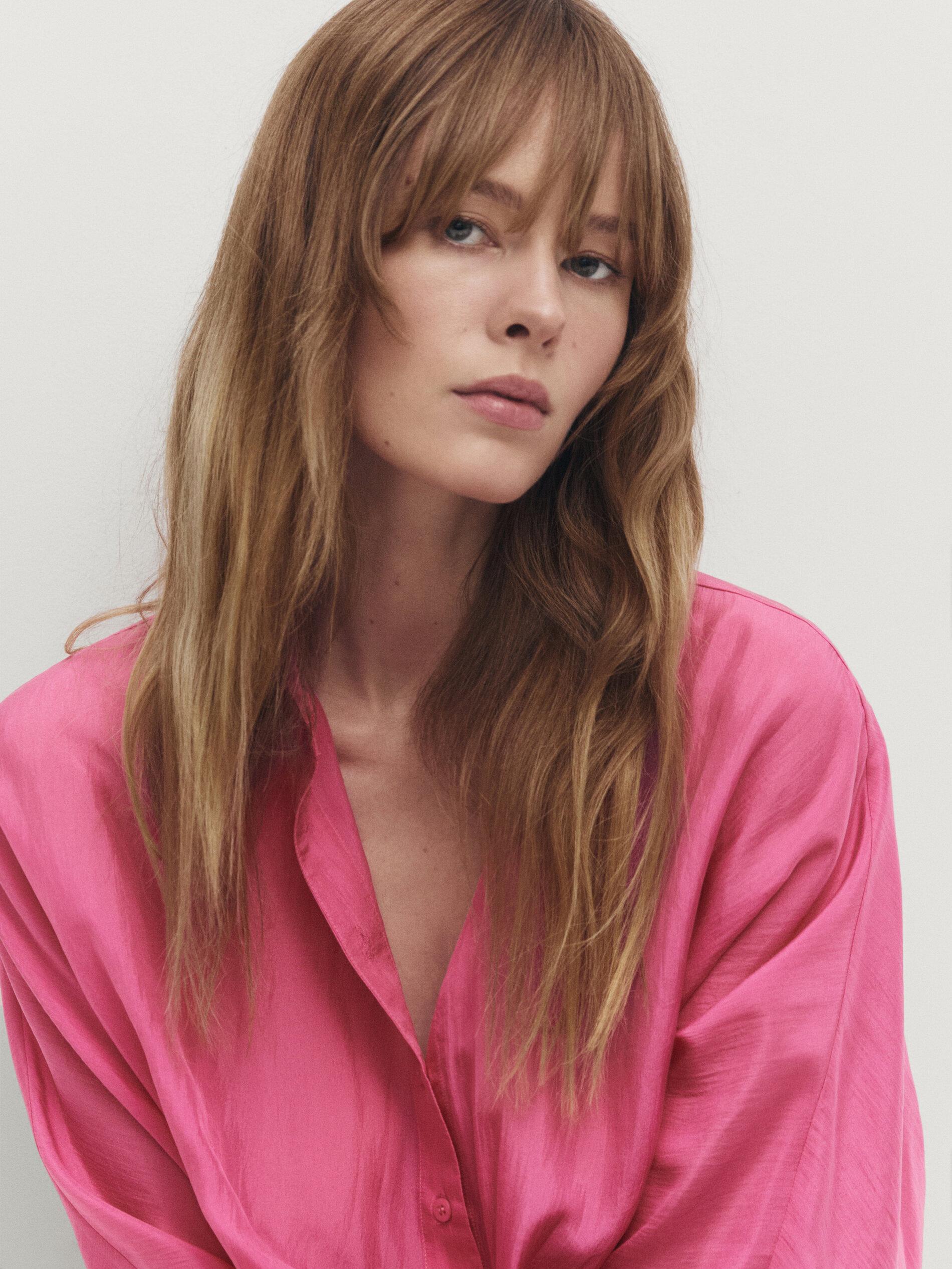 MASSIMO DUTTI 100% Habotai Silk Shirt in Pink Lyst UK