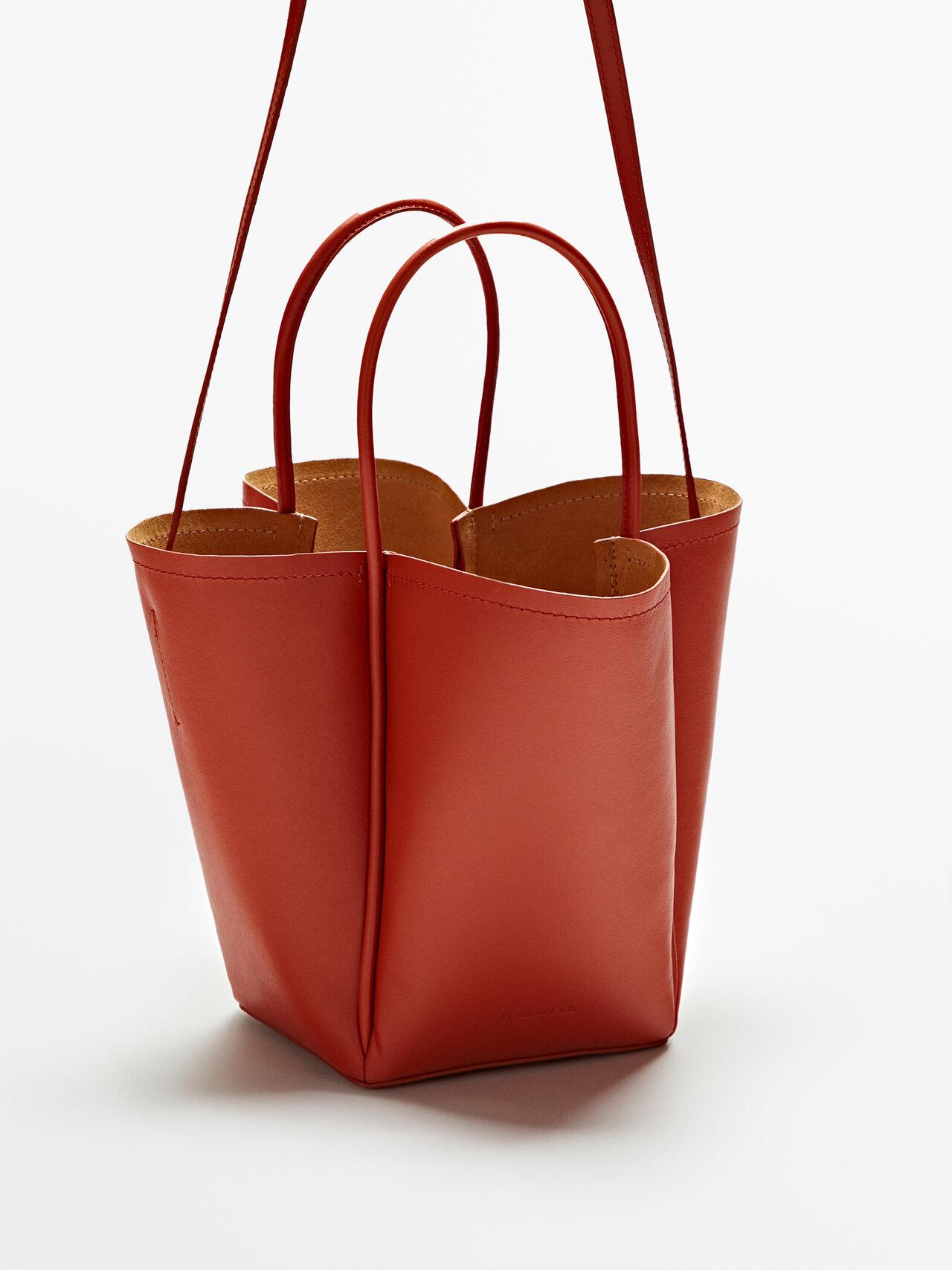 MASSIMO DUTTI Tulip Tote Bag in Orange | Lyst