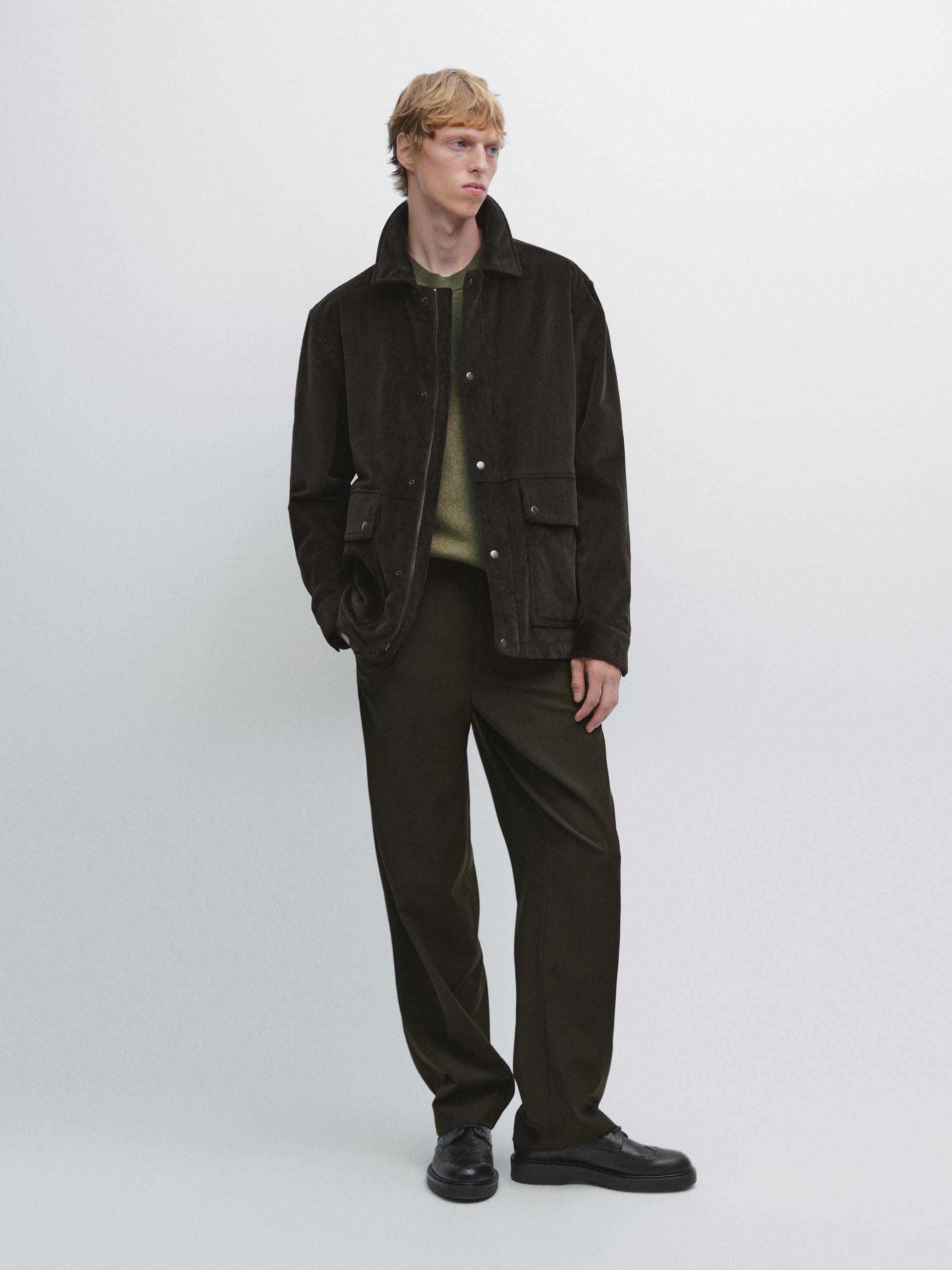 Chaqueta Bolsillos Pana MASSIMO DUTTI de hombre de color Negro Lyst