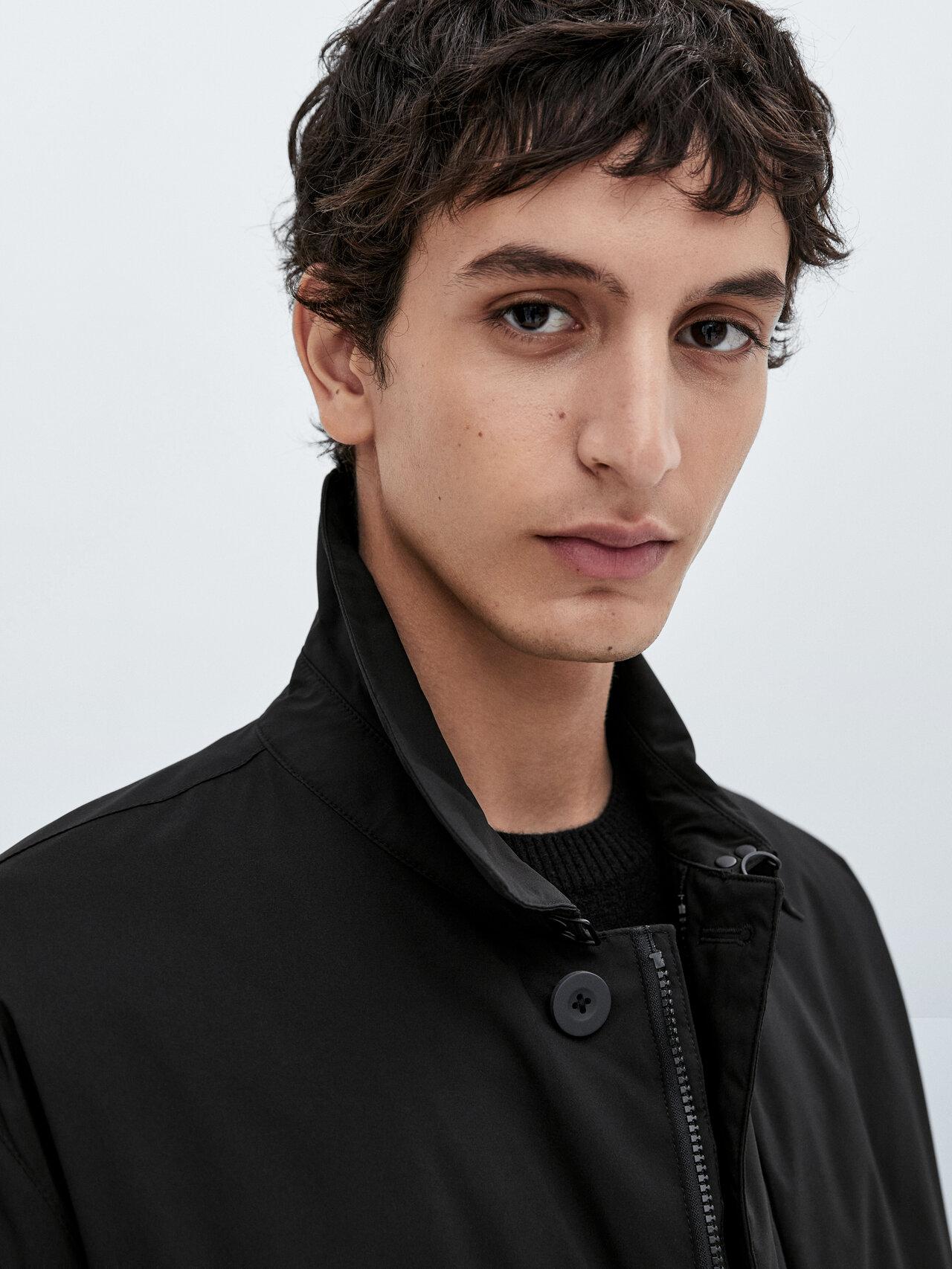 MASSIMO DUTTI Technical Down Jacket in Black for Men | Lyst