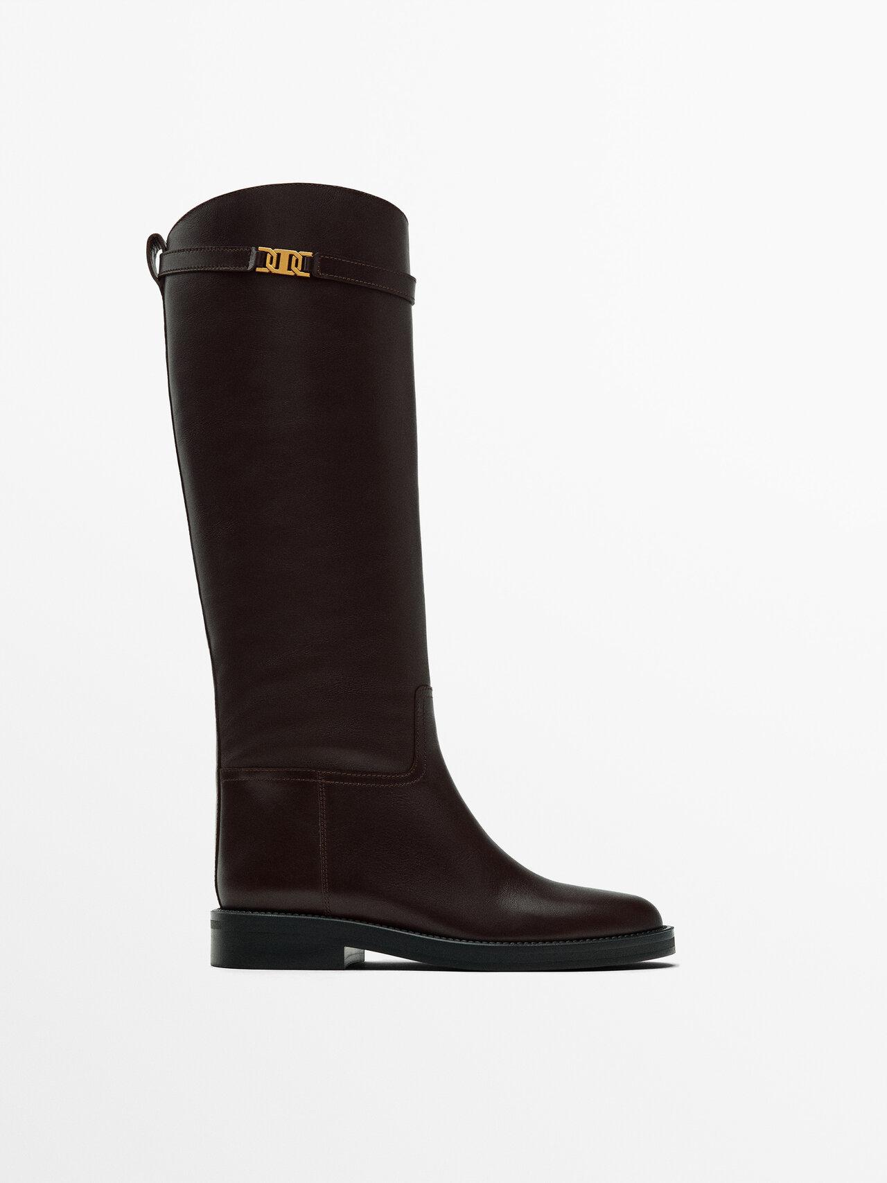 MASSIMO DUTTI Riding-Style Boots in Black | Lyst