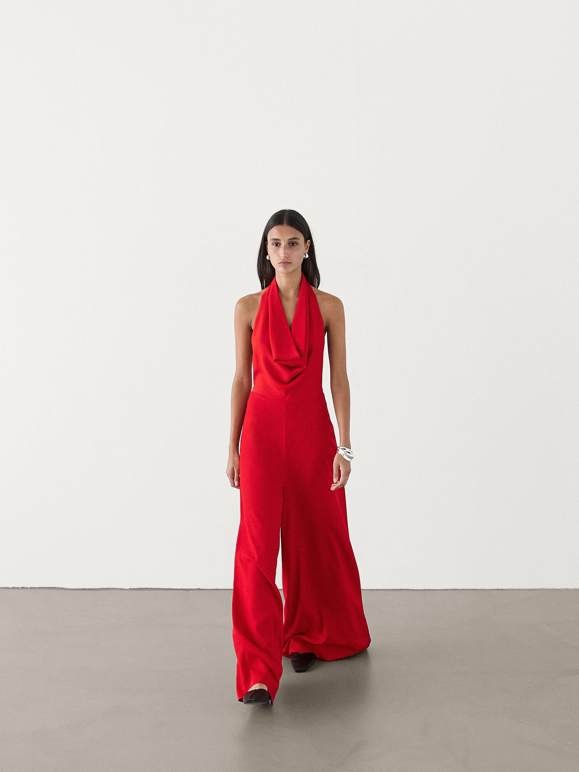 Rojo Monos De Fiesta Massimo Dutti Mono Halter Massimo Dutti C
