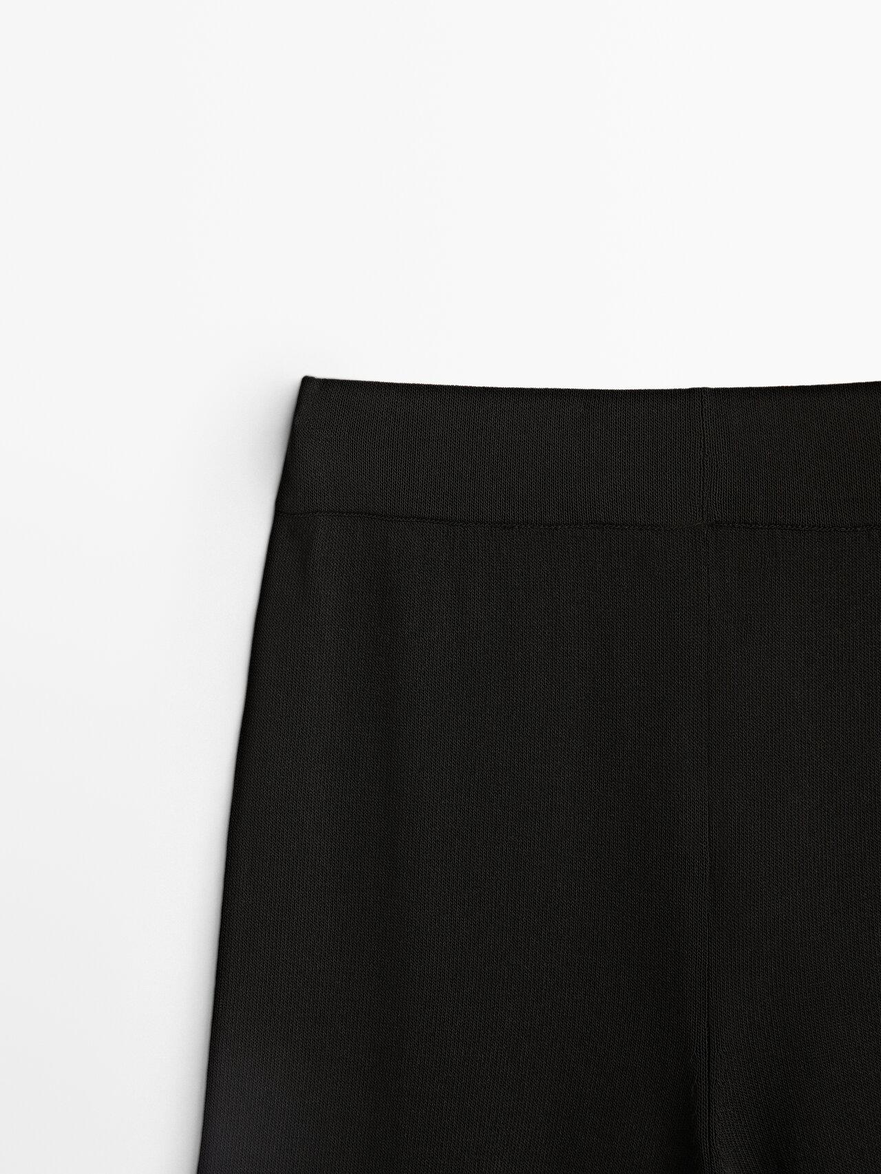 MASSIMO DUTTI Cropped Knit Trousers in Black | Lyst
