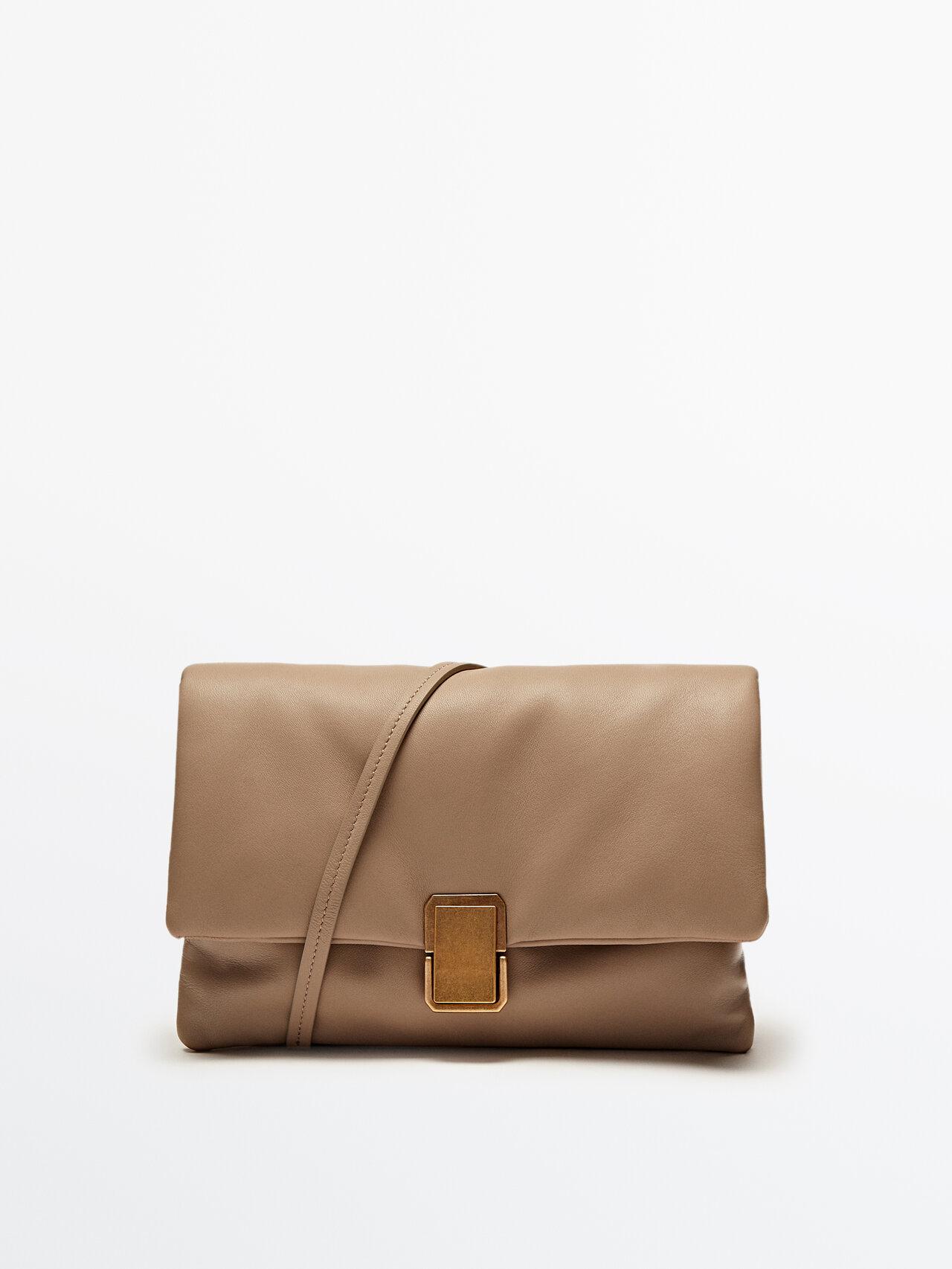 MASSIMO DUTTI Nappa Leather Quilted Bag in Natural | Lyst