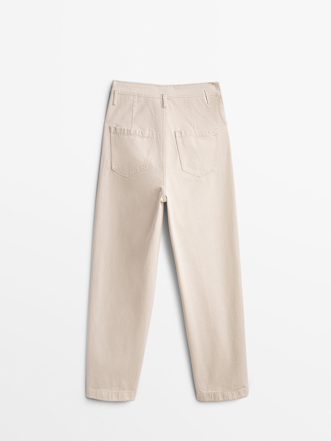 MASSIMO DUTTI Paperbag Jeans in Natural | Lyst