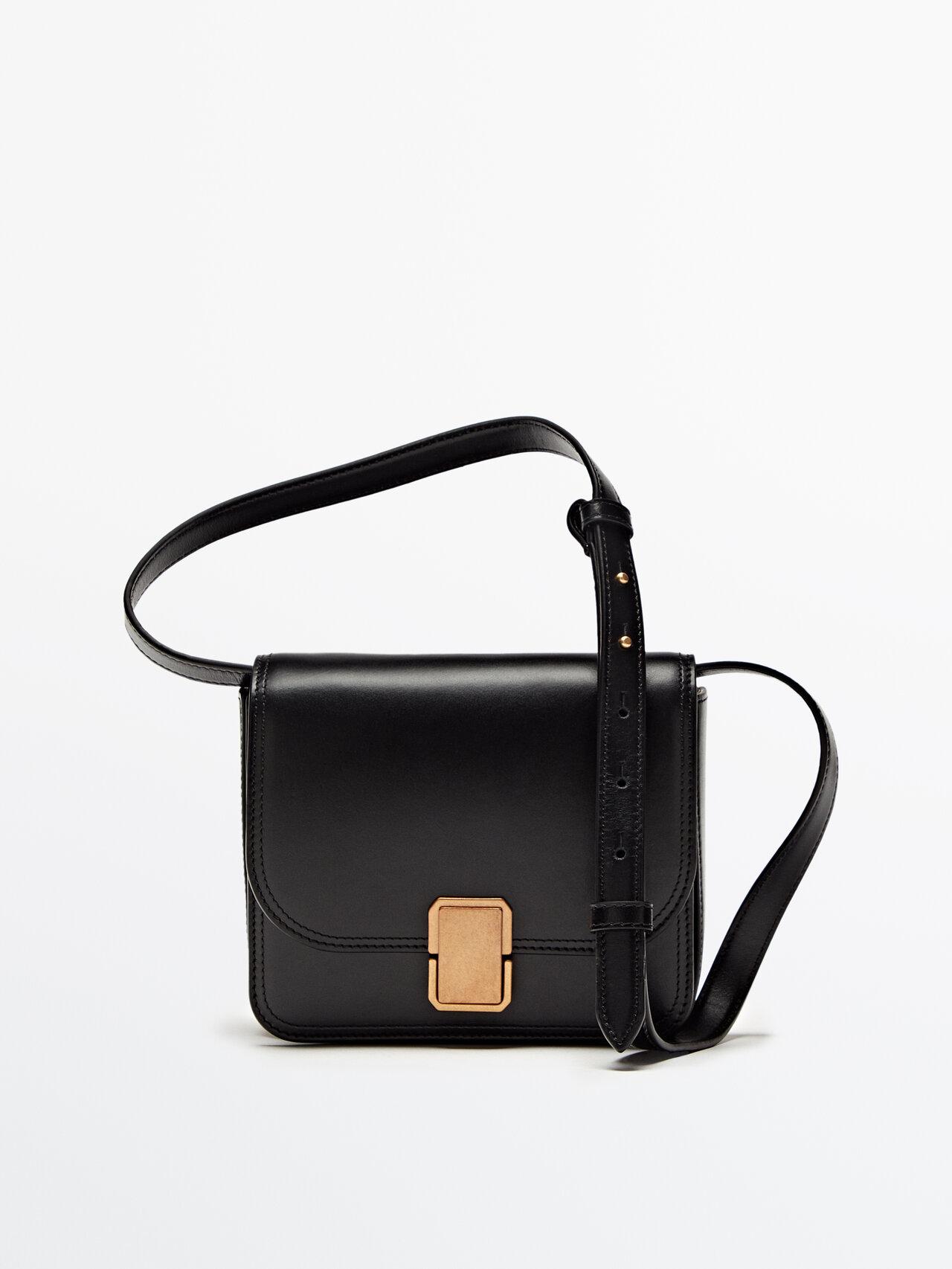 MASSIMO DUTTI Leather Crossbody Bag With Multi-way Strap in Black | Lyst