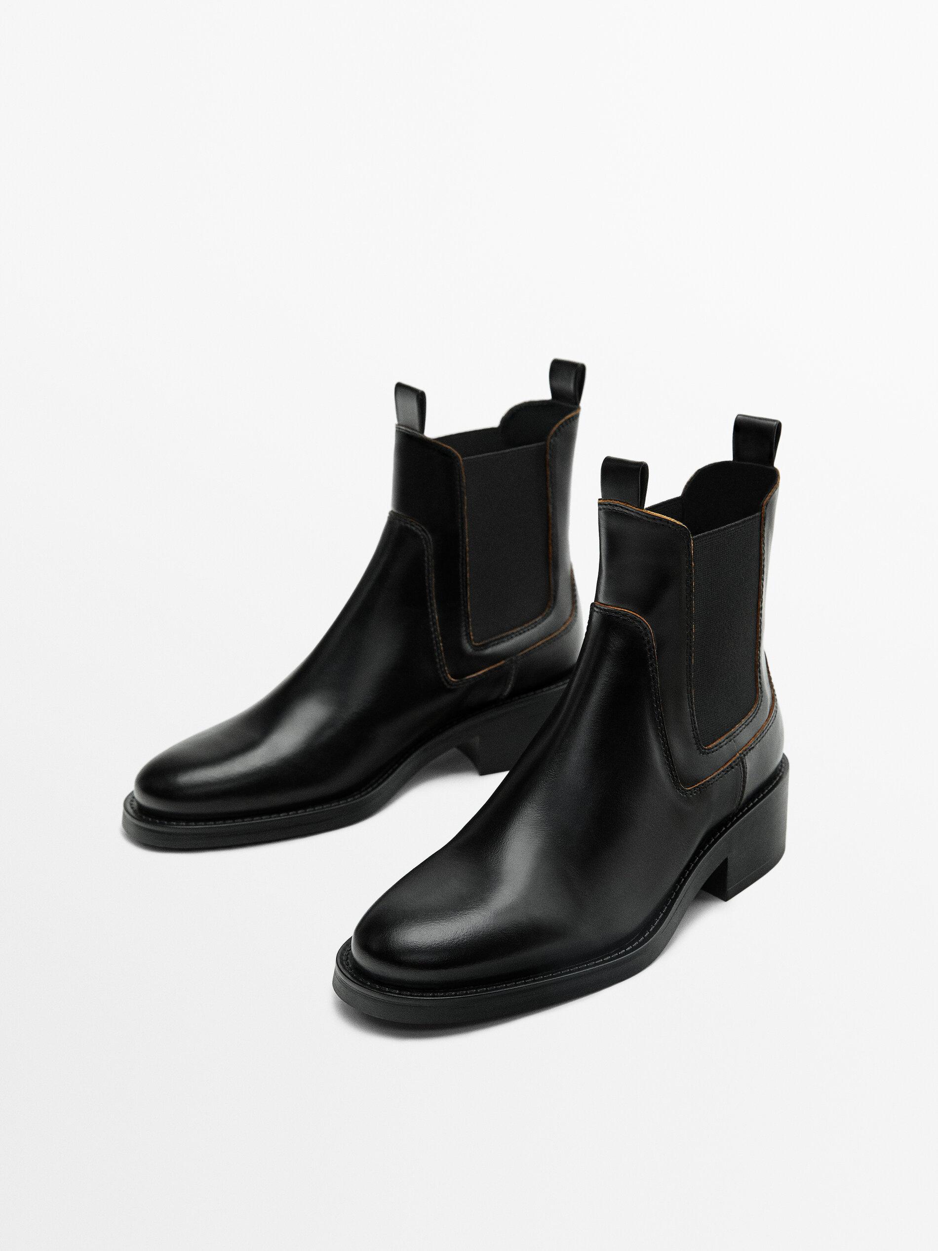 MASSIMO DUTTI Chelsea Boots With Contrast Edges in Black | Lyst