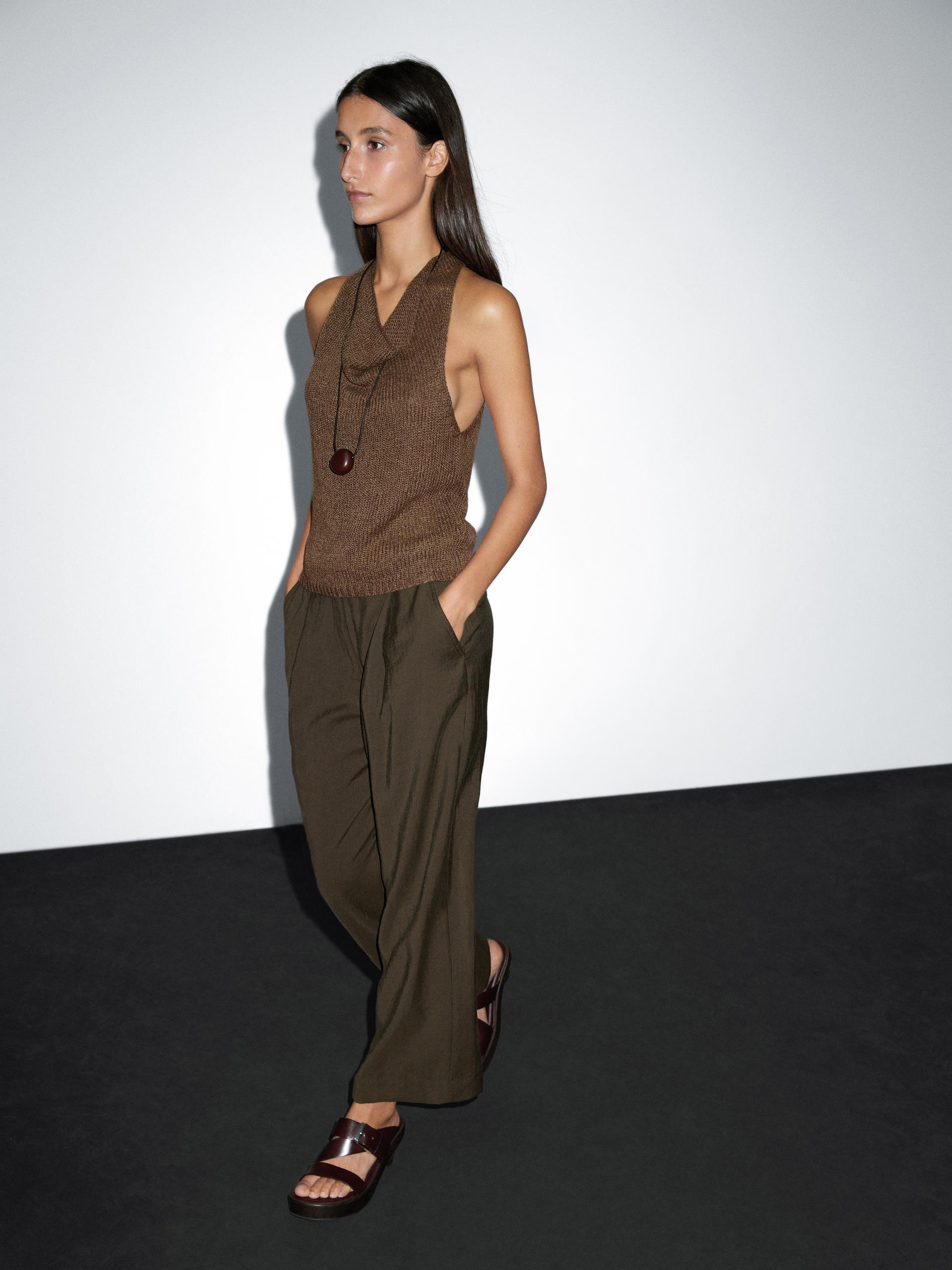 Pantalones de pernera ancha y palazzo MASSIMO DUTTI de mujer - Main Image