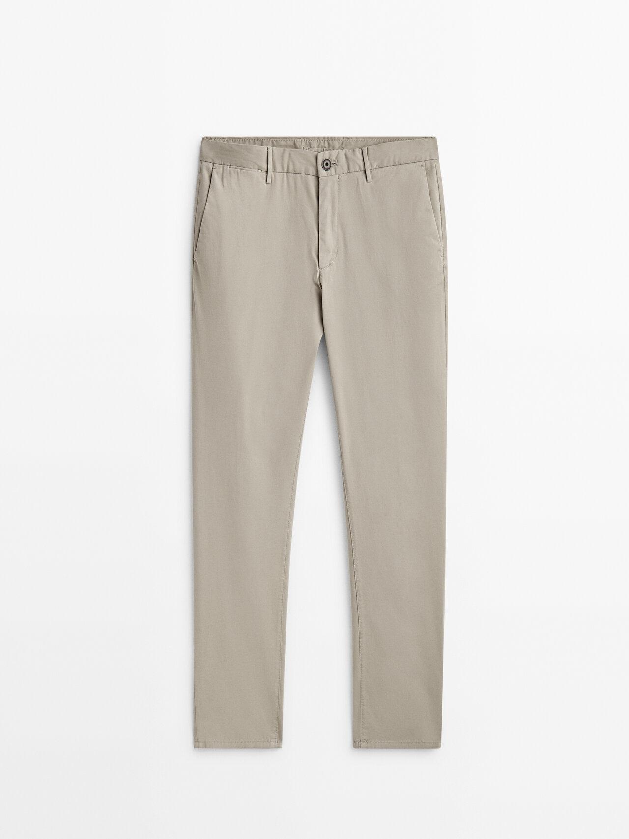 MASSIMO DUTTI Slim Fit Chinos in White for Men | Lyst