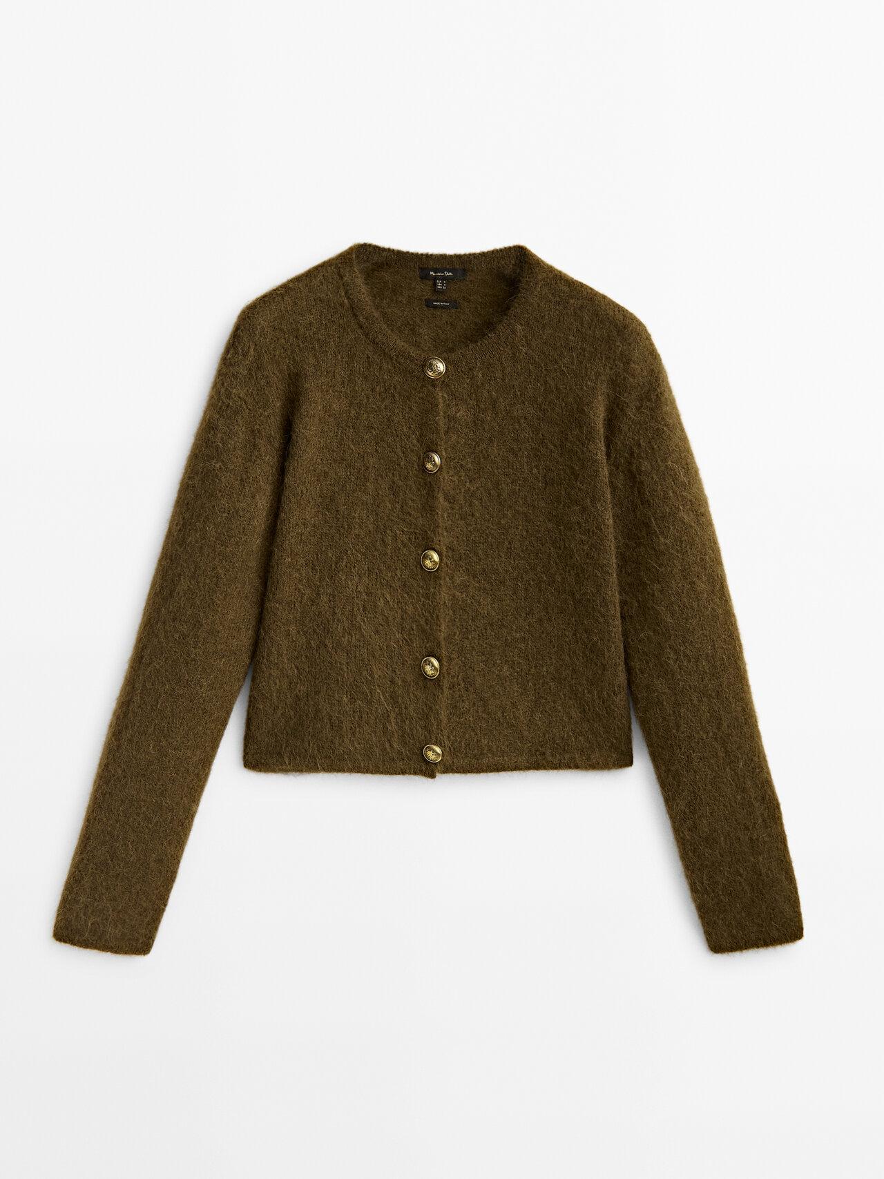 MASSIMO DUTTI Knit Cardigan With Buttons in Green | Lyst
