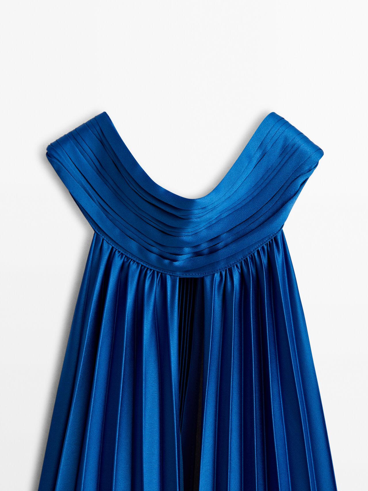 MASSIMO DUTTI Pleated Halter Jumpsuit With Tied Back - Studio in Blue | Lyst
