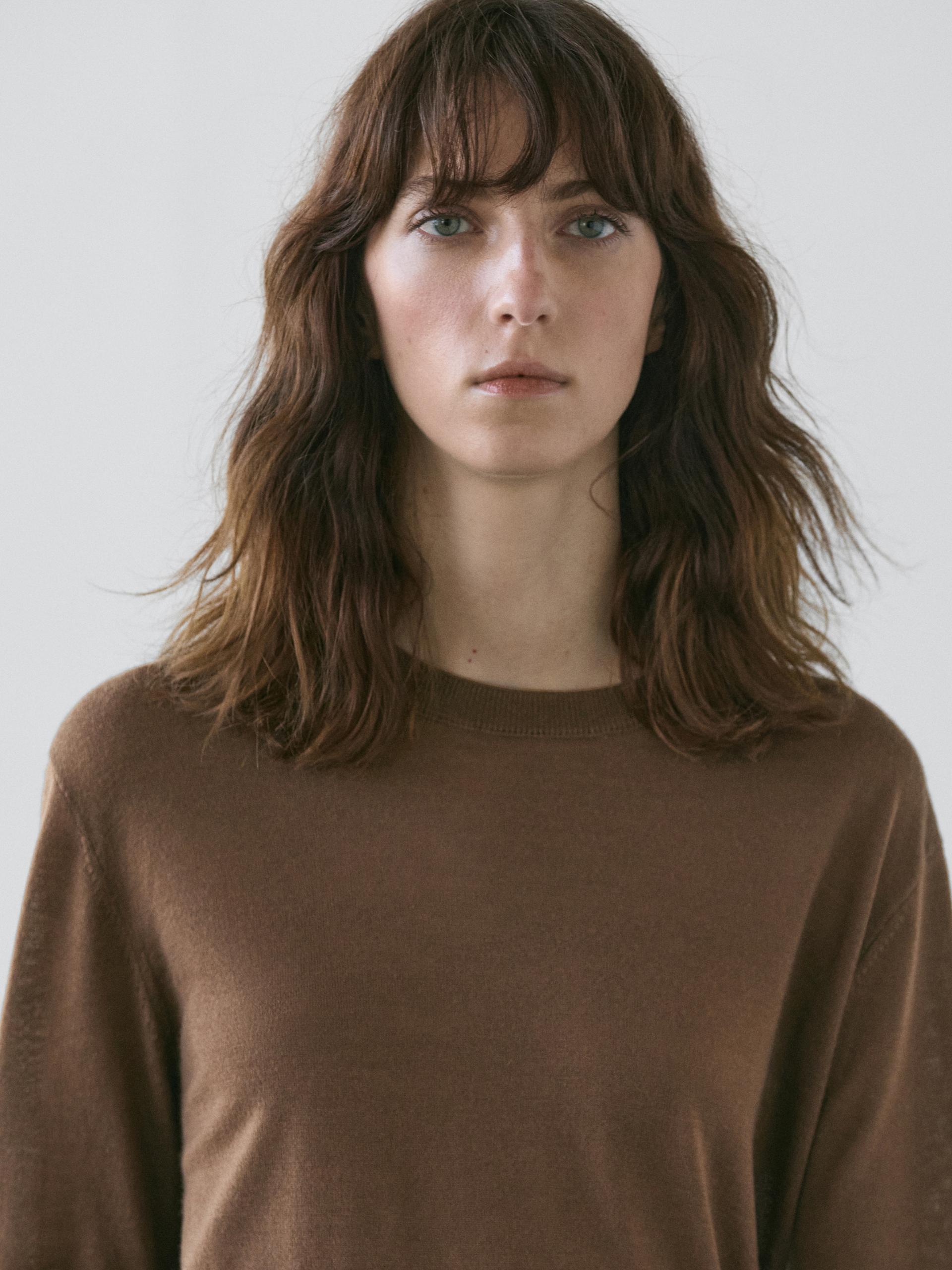 Veste lin à col mao · Marron Taupe · Manteaux Et Vestes | Massimo Dutti