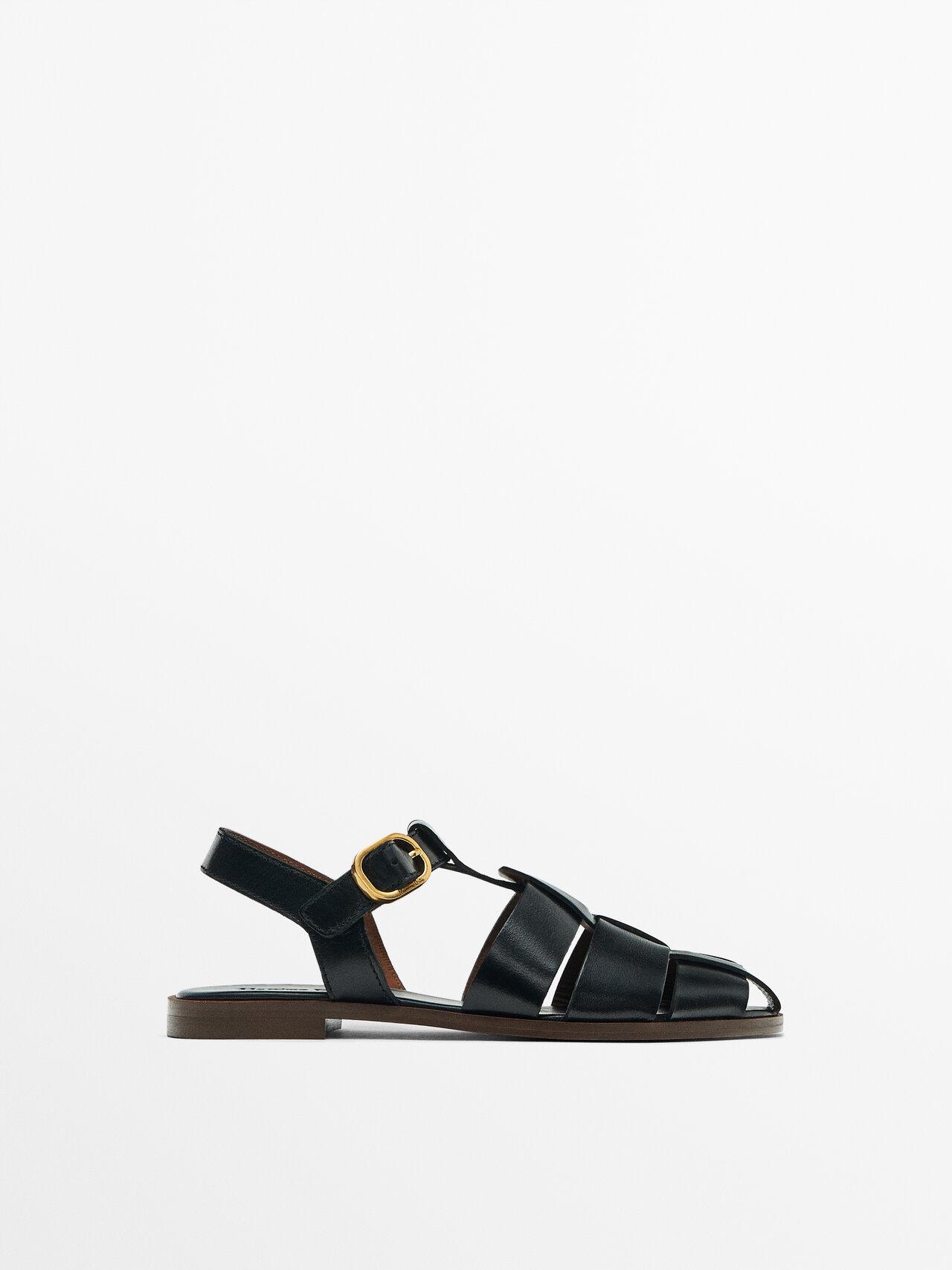 MASSIMO DUTTI Buckled Cage Sandals in White | Lyst