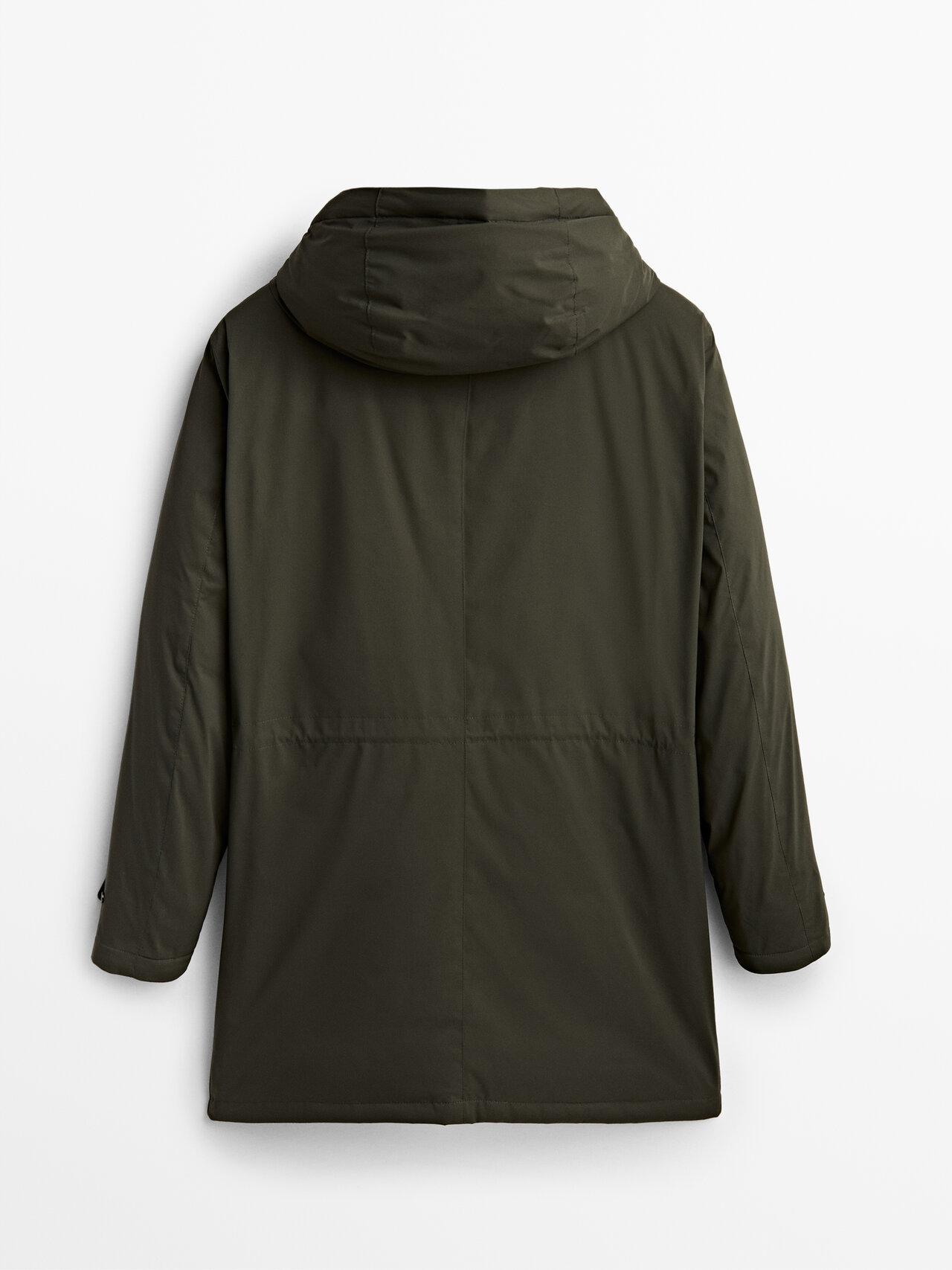 MASSIMO DUTTI Feather Parka With Hood in Dark Green (Green) for Men | Lyst