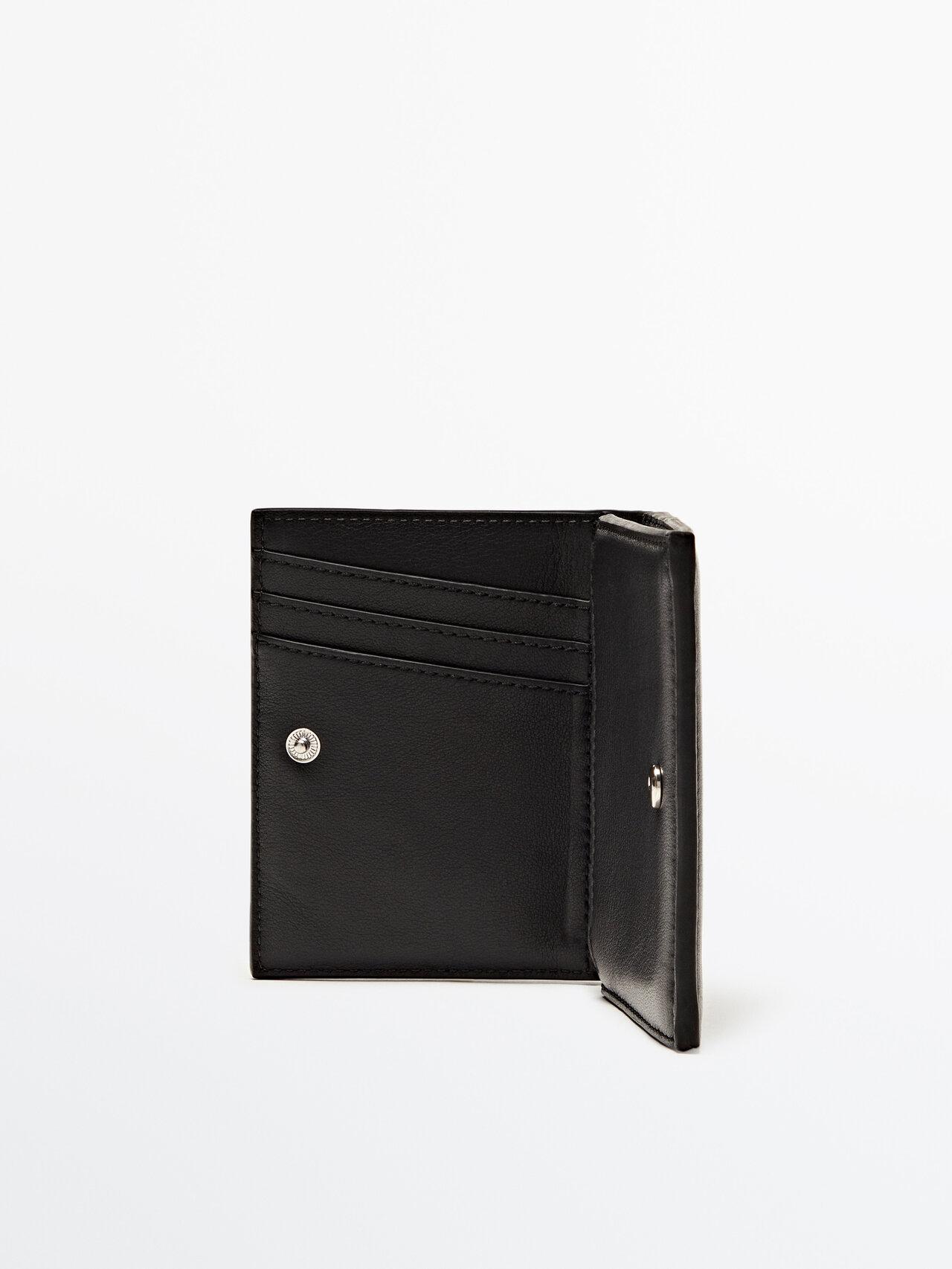 ondergoed amplitude Levering MASSIMO DUTTI Leather Wallet in Black for Men | Lyst