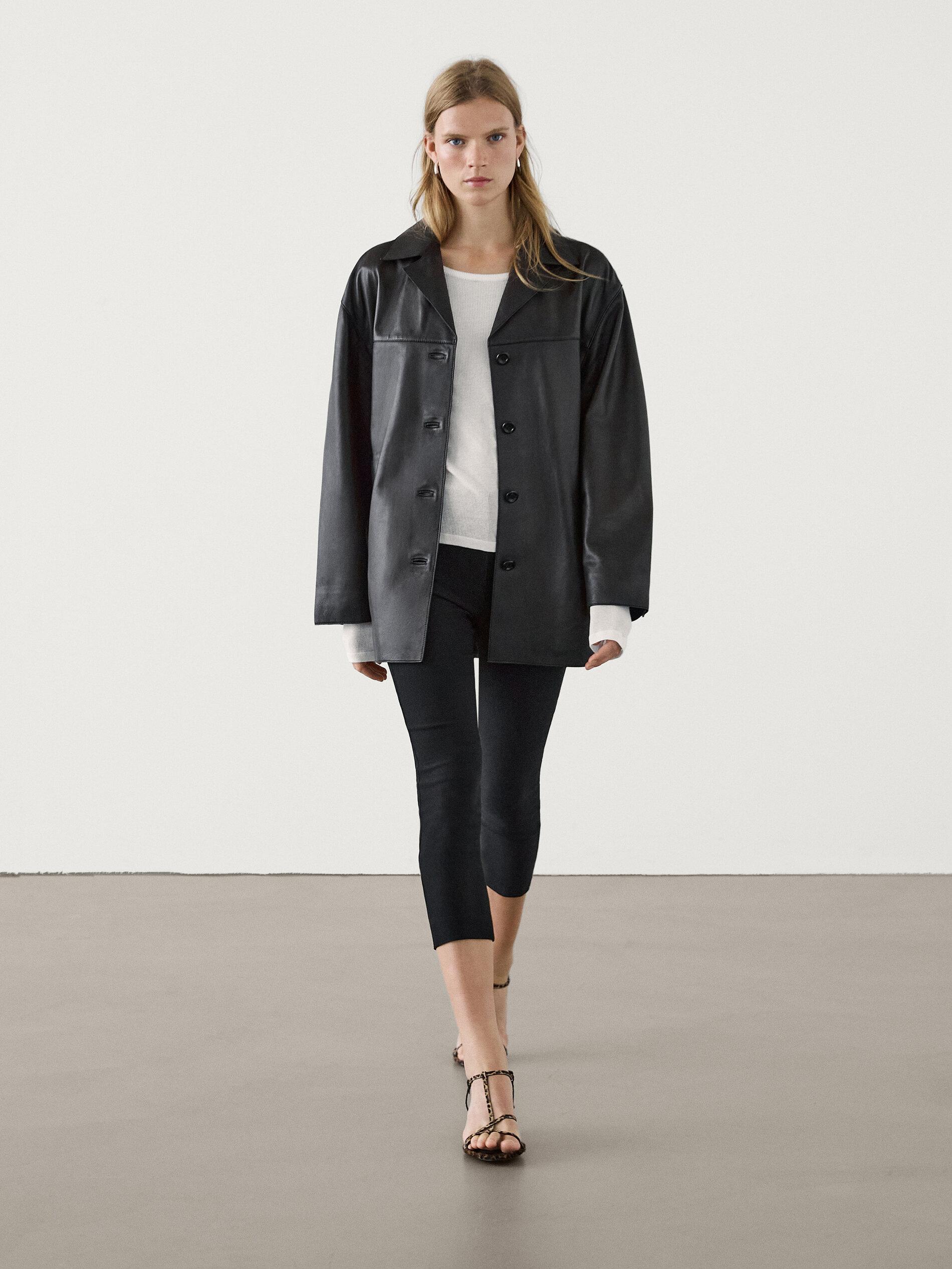 Pantalón Palazzo Massimo Dutti Pantalon Negro Mujer Pantalón Capri