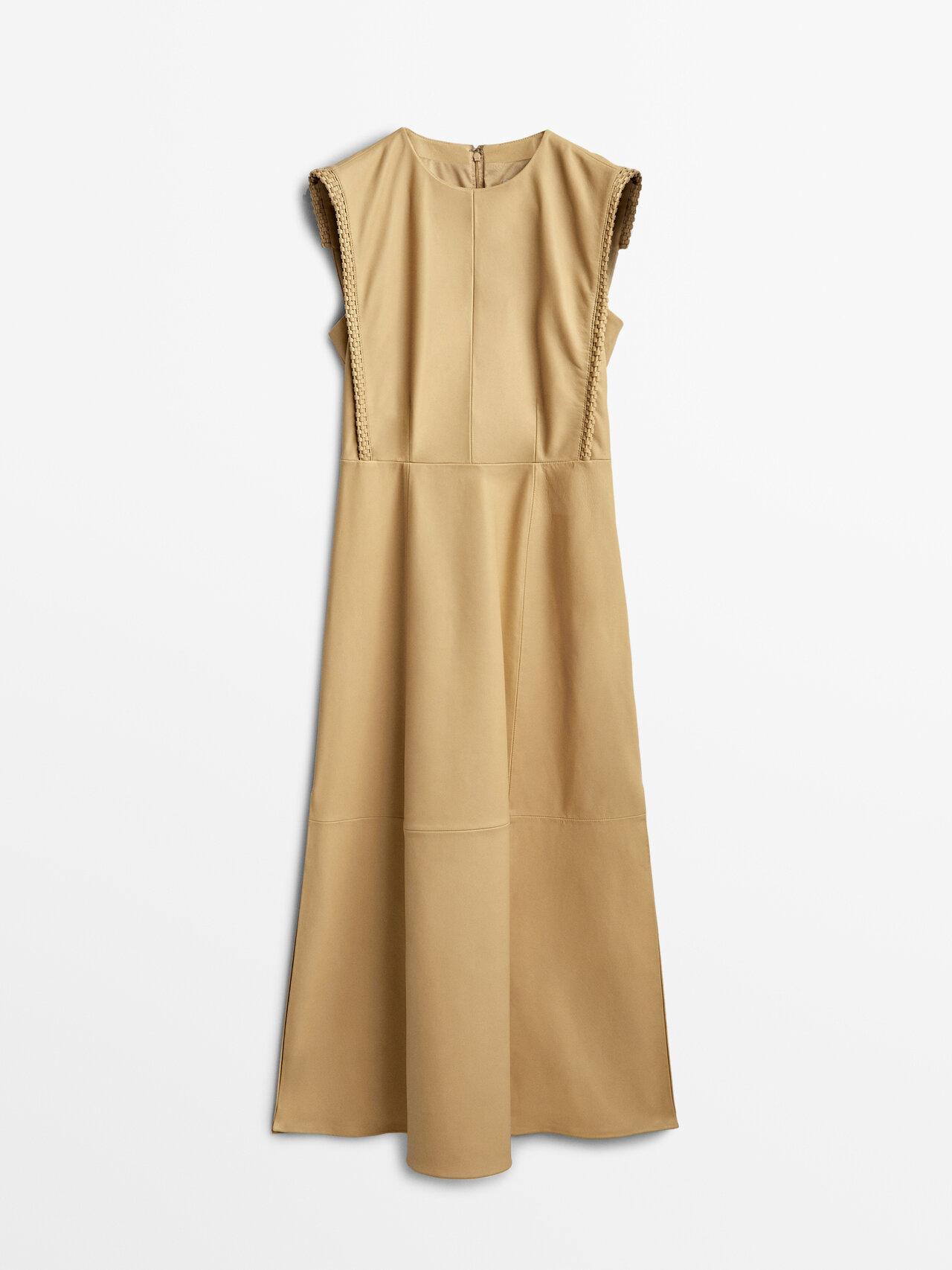 MASSIMO DUTTI Leather Dress With Braided Detail - Limited Edition in ...