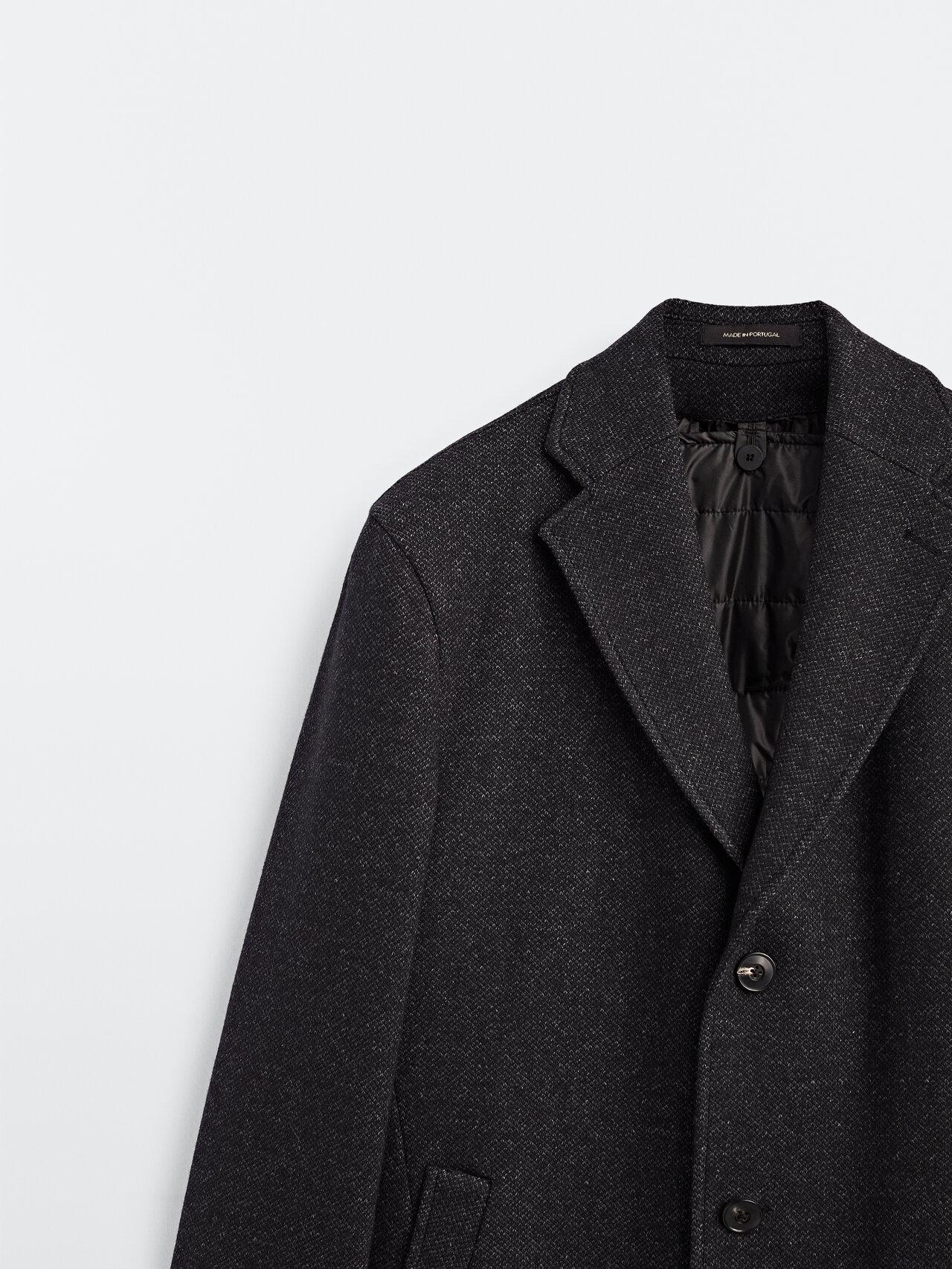 MASSIMO DUTTI Wool Coat With Removable Lining in Gray for Men | Lyst