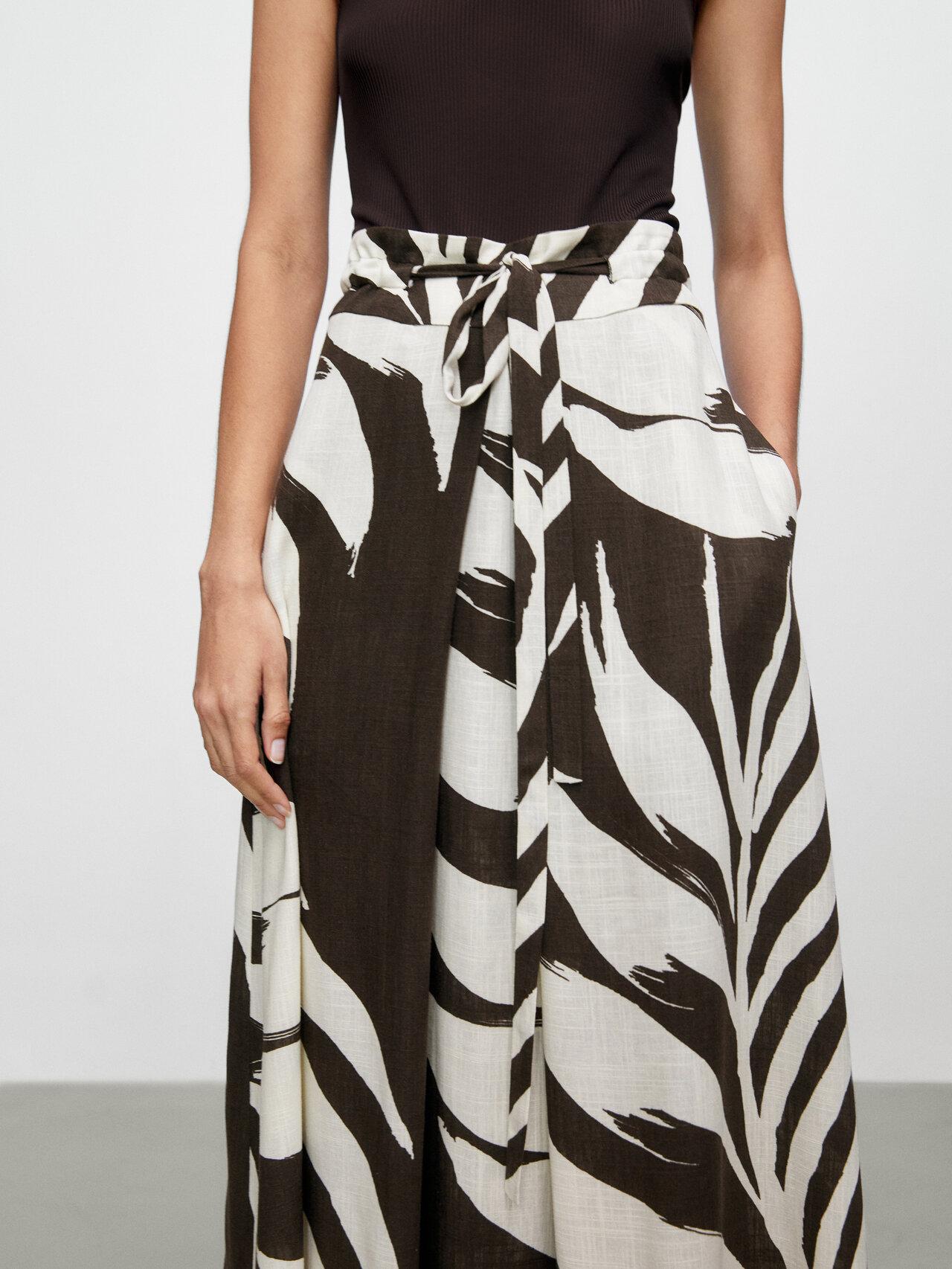 MASSIMO DUTTI Long Palm Tree Print Skirt | Lyst