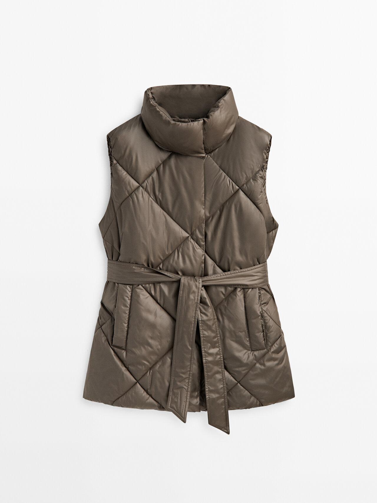 MASSIMO DUTTI Quilted Gilet With Seams | Lyst