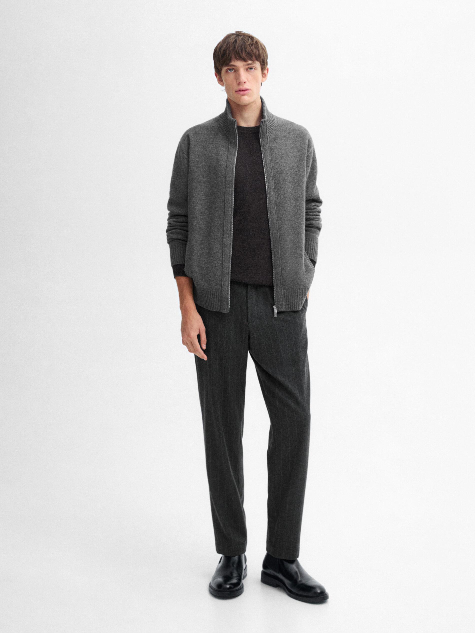 Wool Blend Massimo Dutti Mens Jackets Uk MASSIMO DUTTI Men's Dark