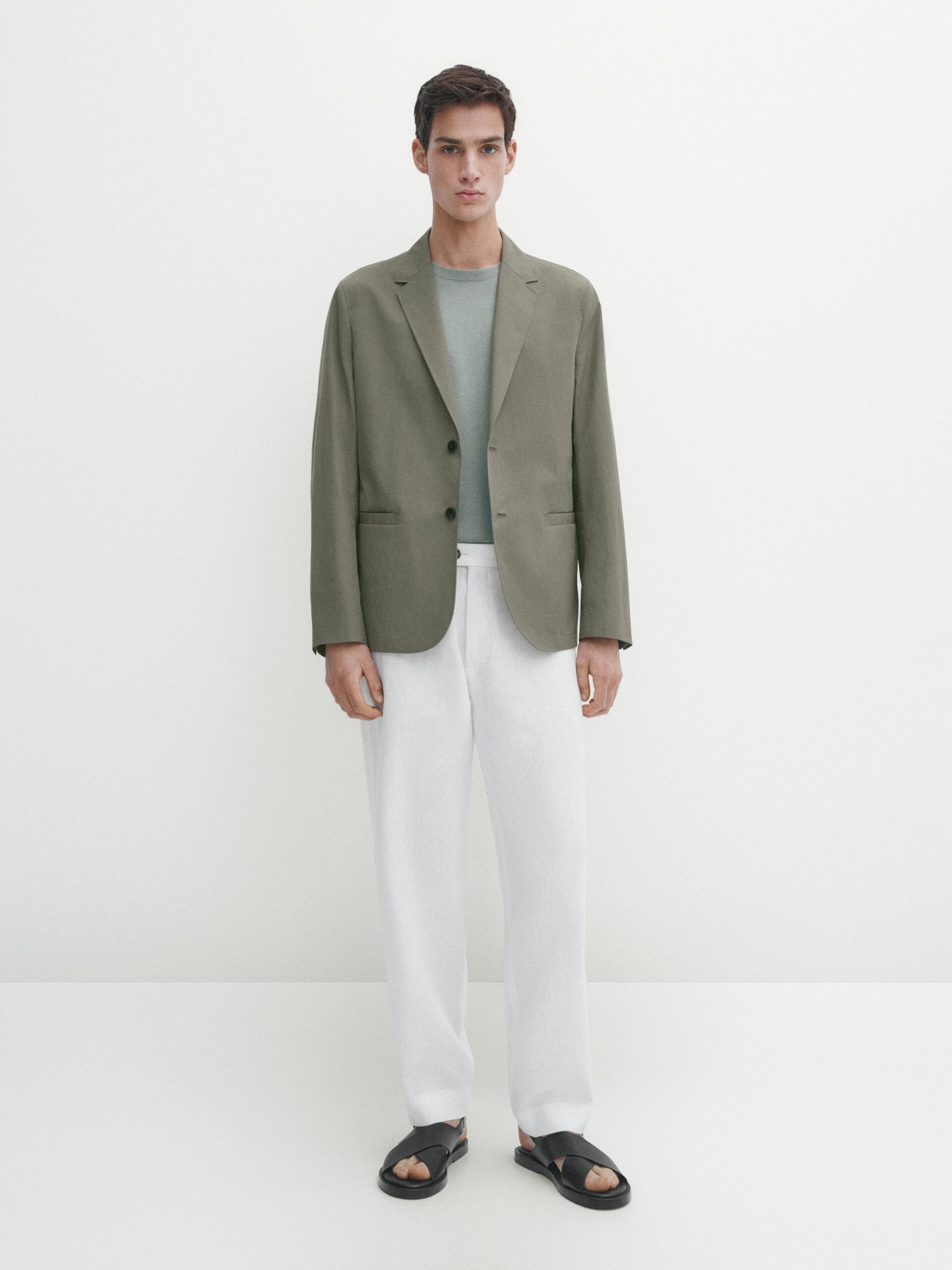 Cotton blend blazer new arrivals