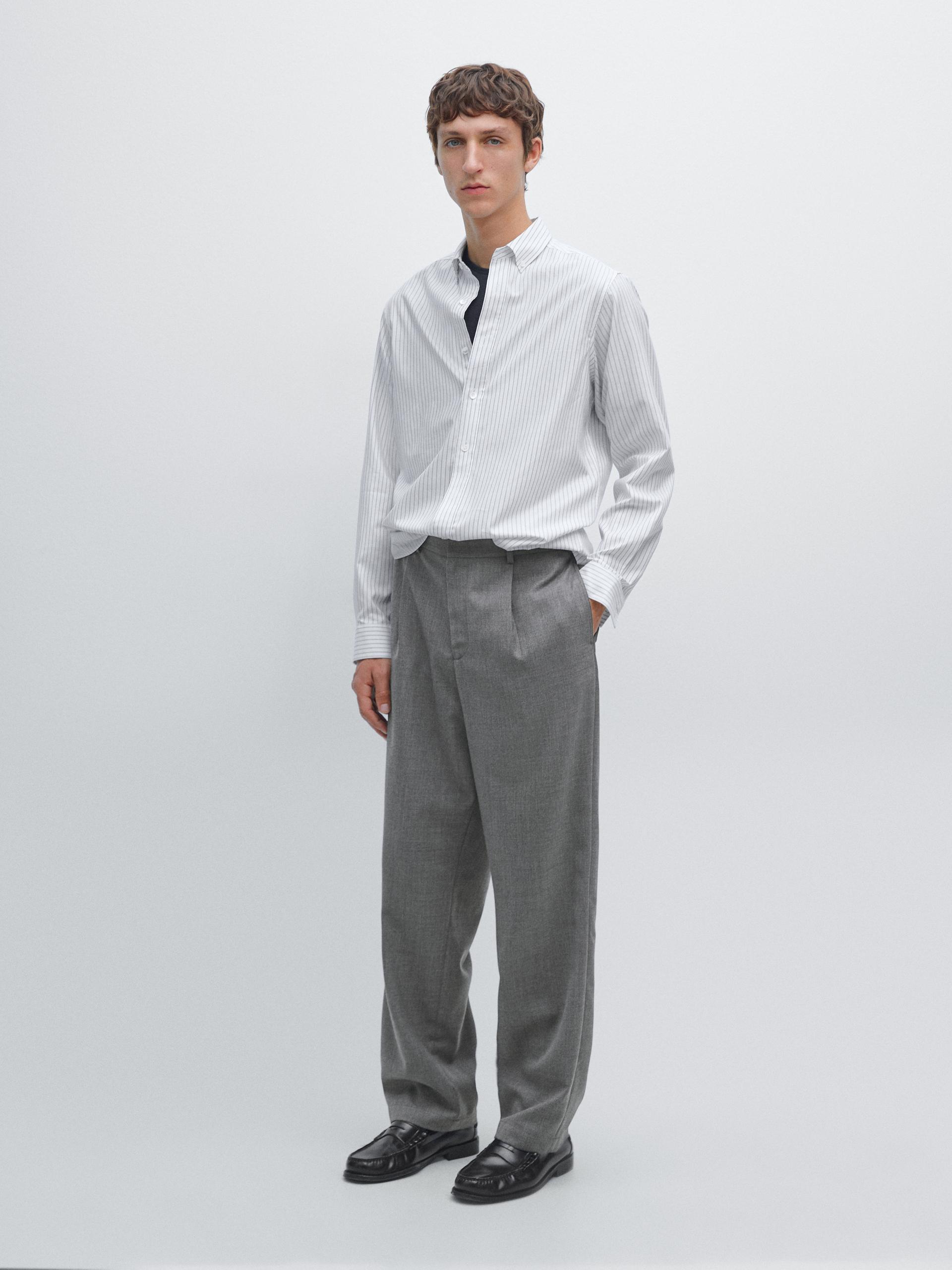 Pantalones en Gris de MASSIMO DUTTI de hombre Lyst
