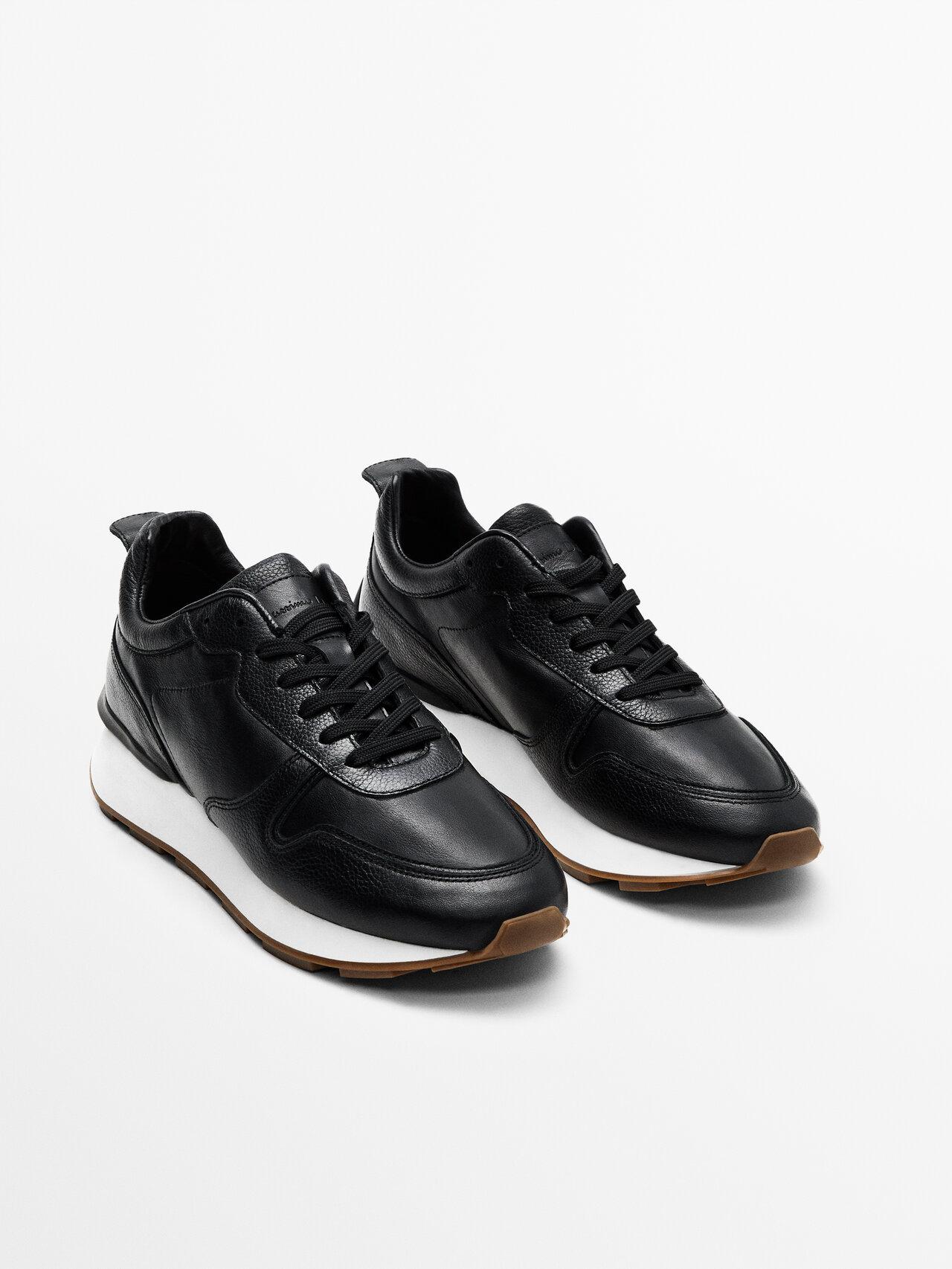 MASSIMO DUTTI Premium Soft Black Trainers for Men | Lyst