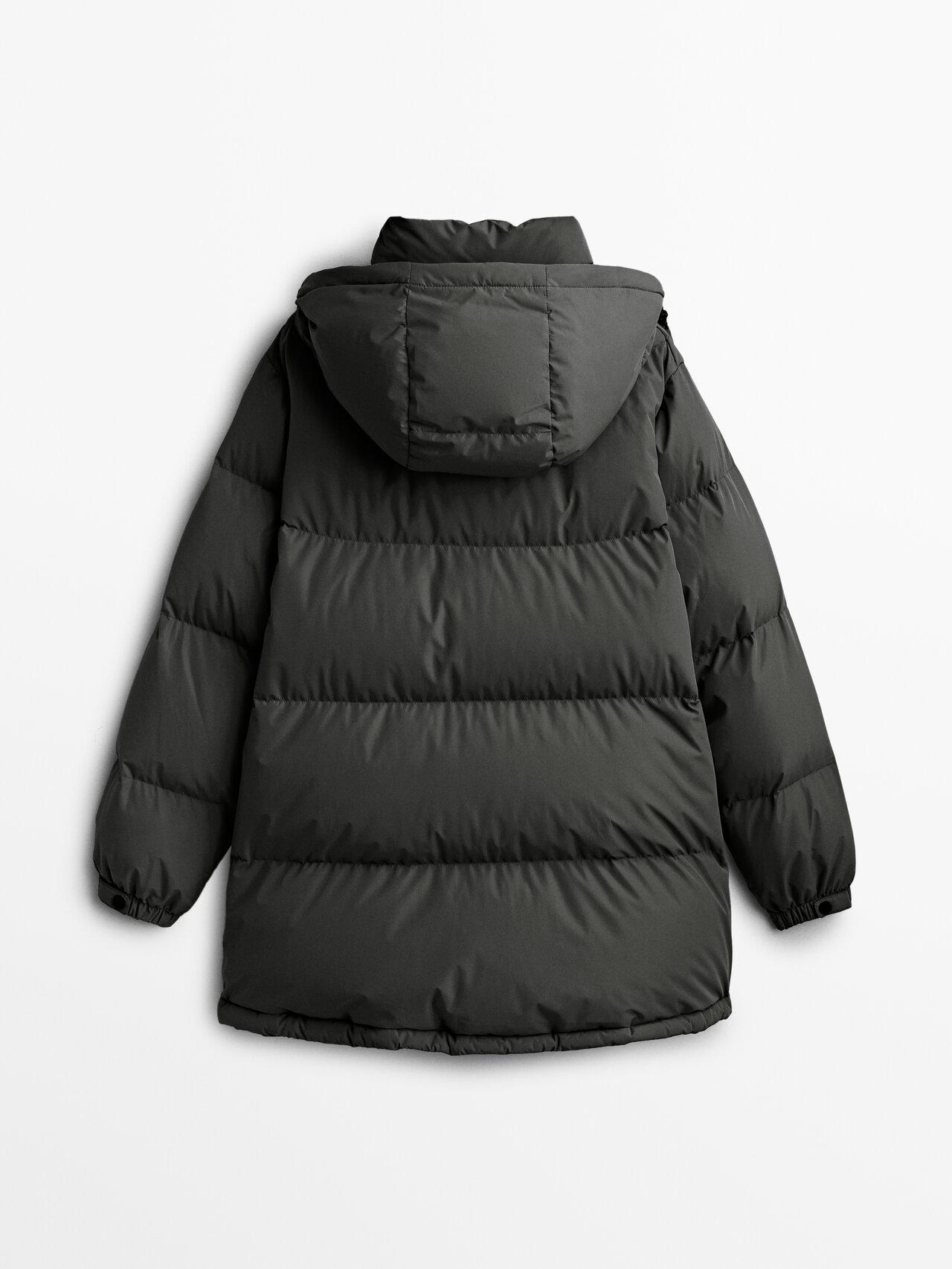 MASSIMO DUTTI Technical Down Jacket in Black | Lyst
