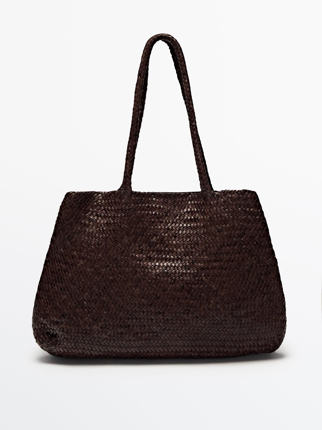 Massimo Dutti Nappa Leather Tote Bag Massimo Dutti Nappa Leather