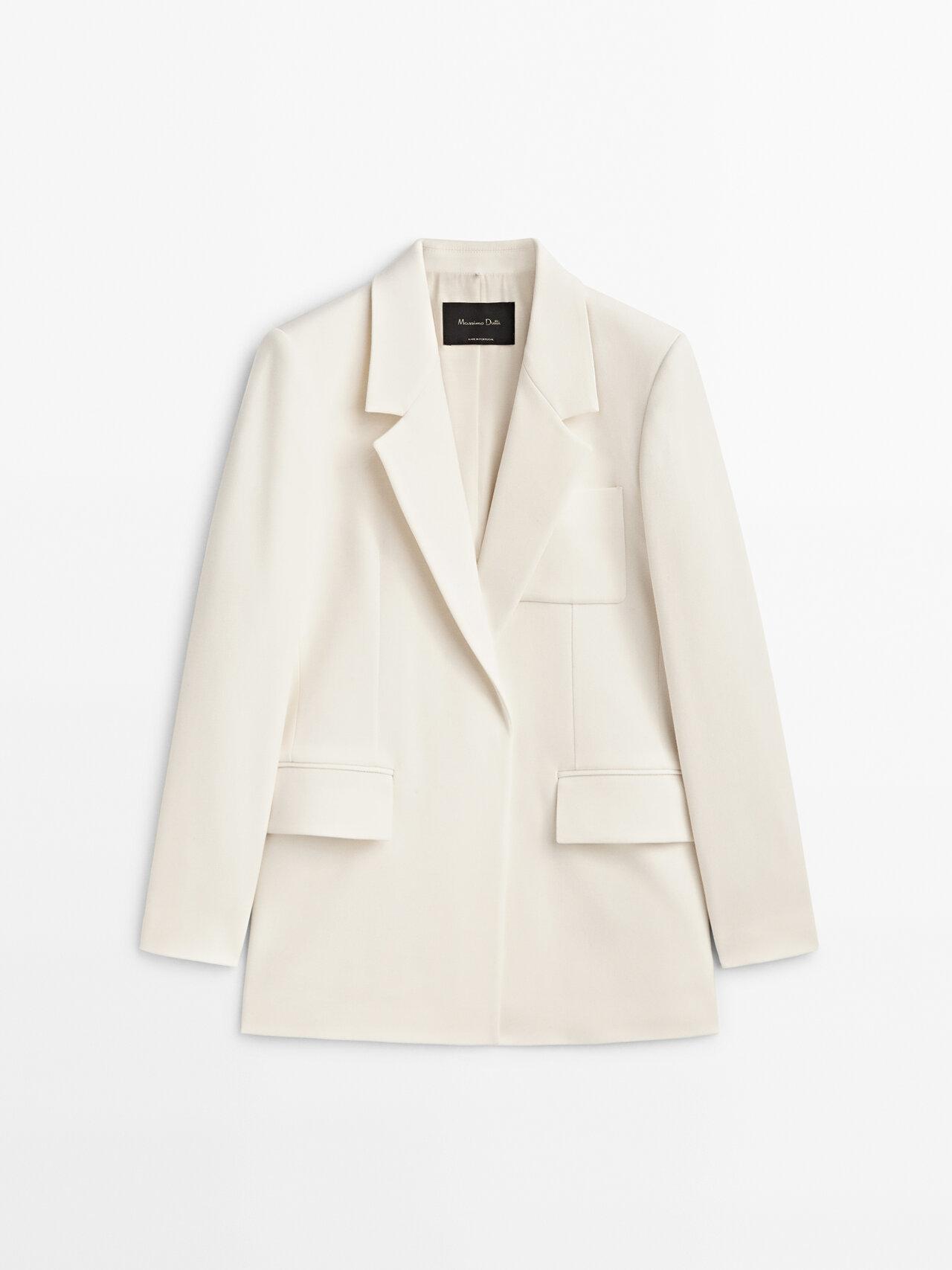 MASSIMO DUTTI Fitted Blazer With Pocket in White | Lyst