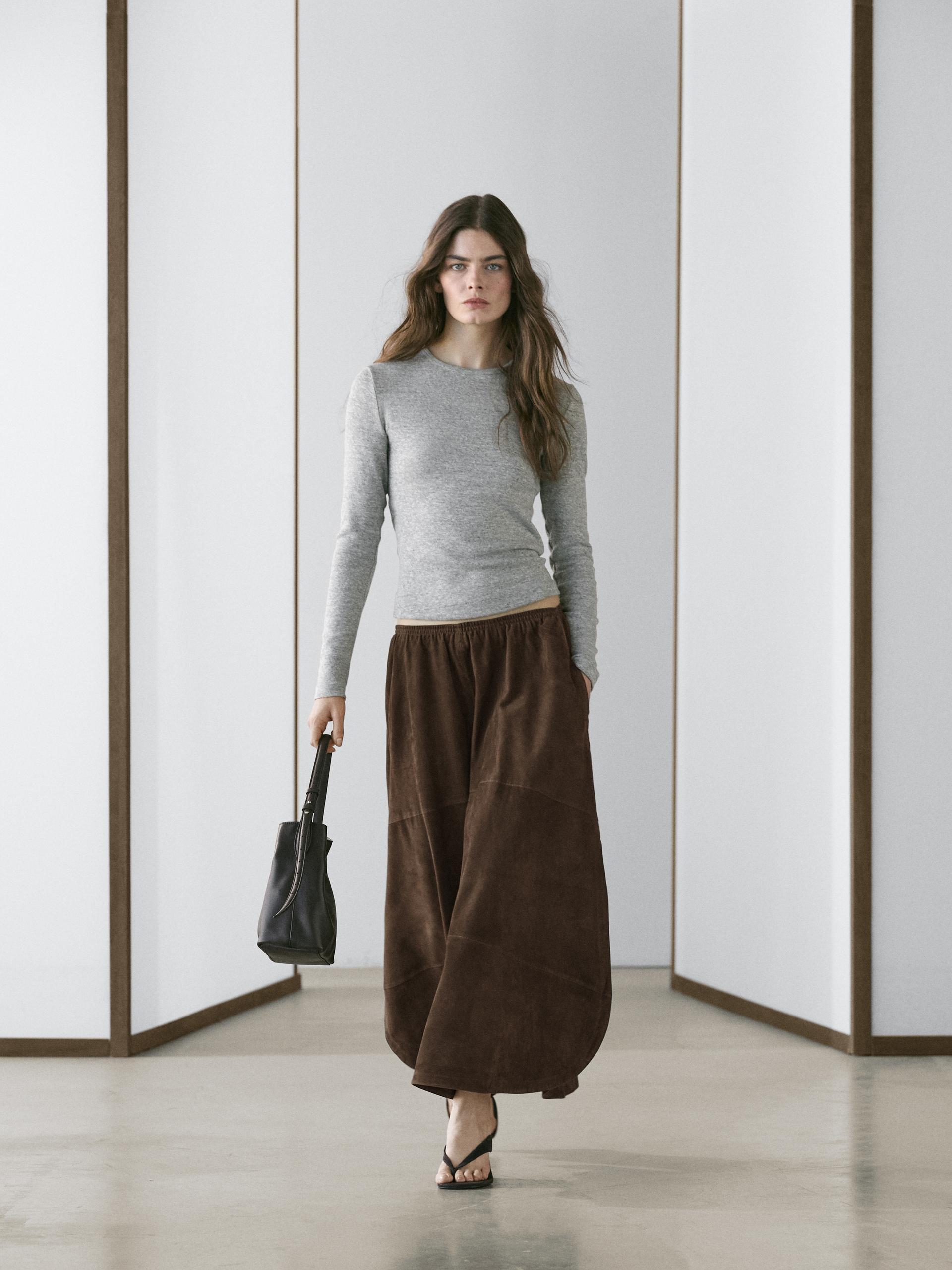Jupe Midi Massimo Dutti – Taille 10 (UK) / Marron – Coupe Crayon (Très Bon état)