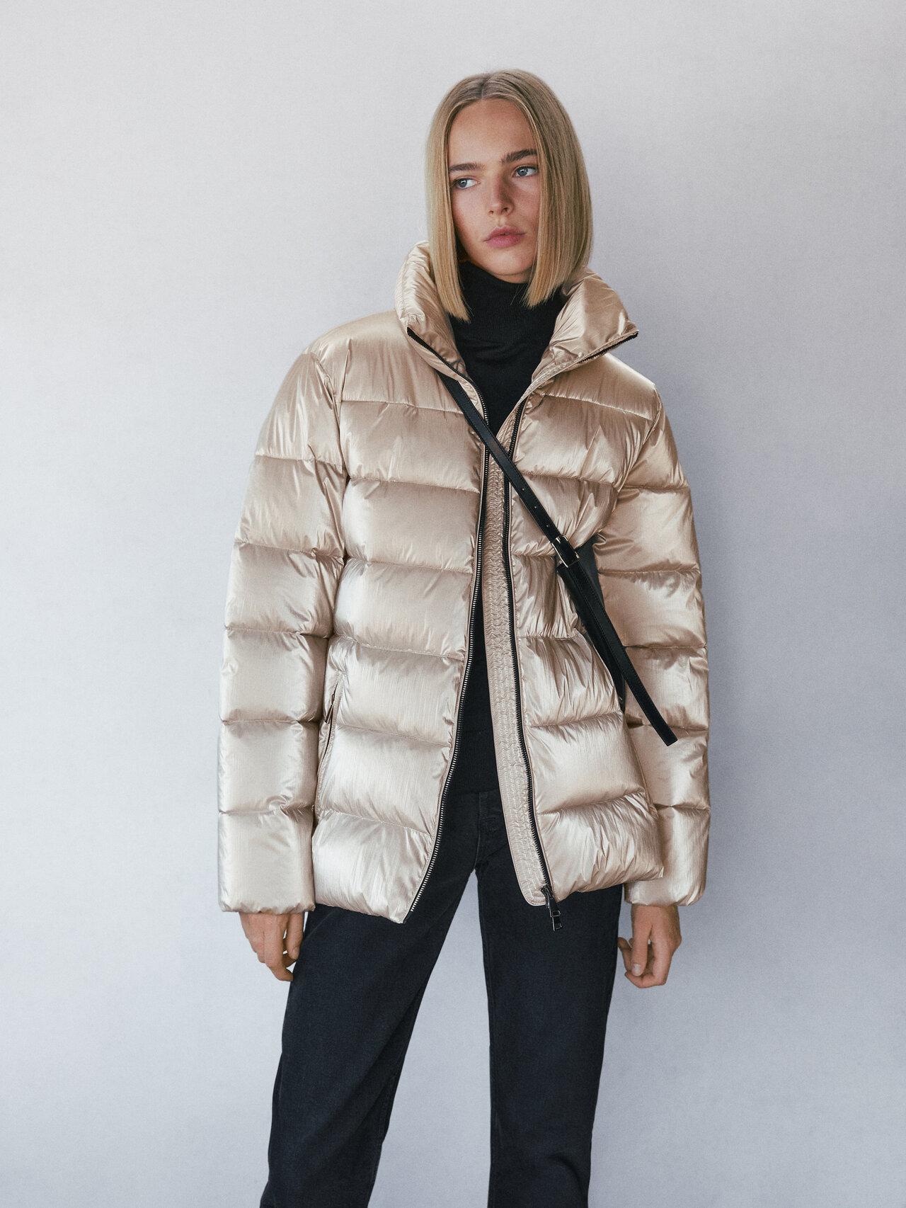 MASSIMO DUTTI Metallic Puffer Jacket in 