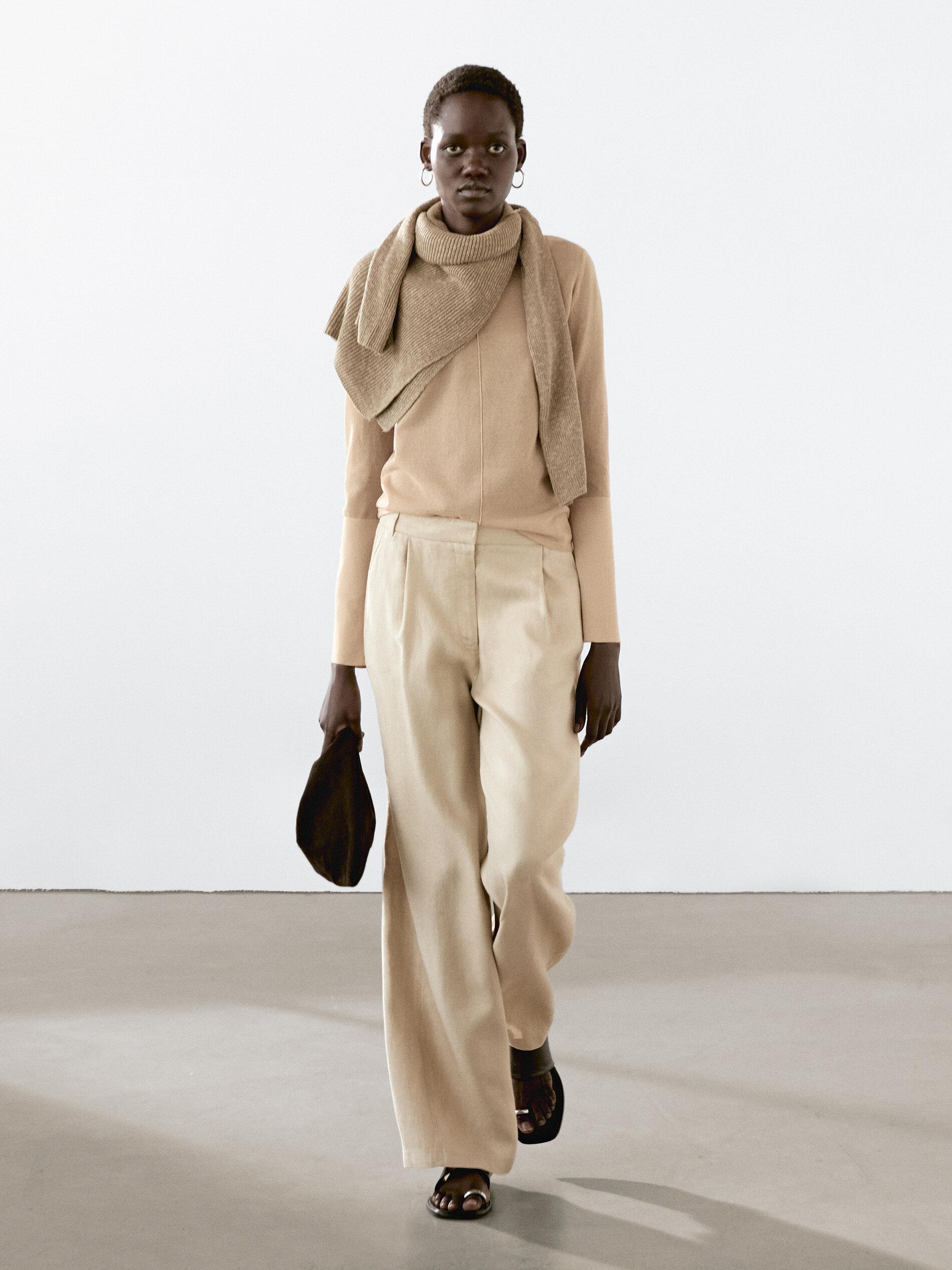 Shop Pantalones Pantalones Blancos Massimo Dutti Mujer Pantalones