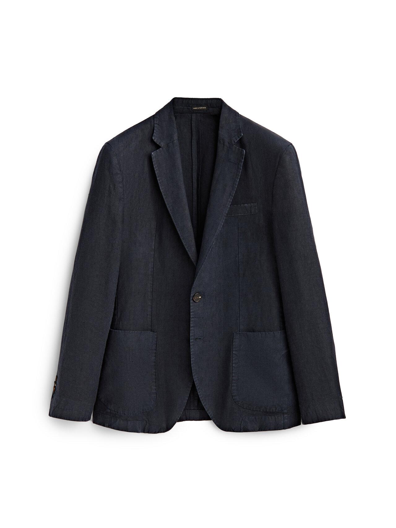 MASSIMO DUTTI Dyed Navy Blue Linen Blazer for Men | Lyst