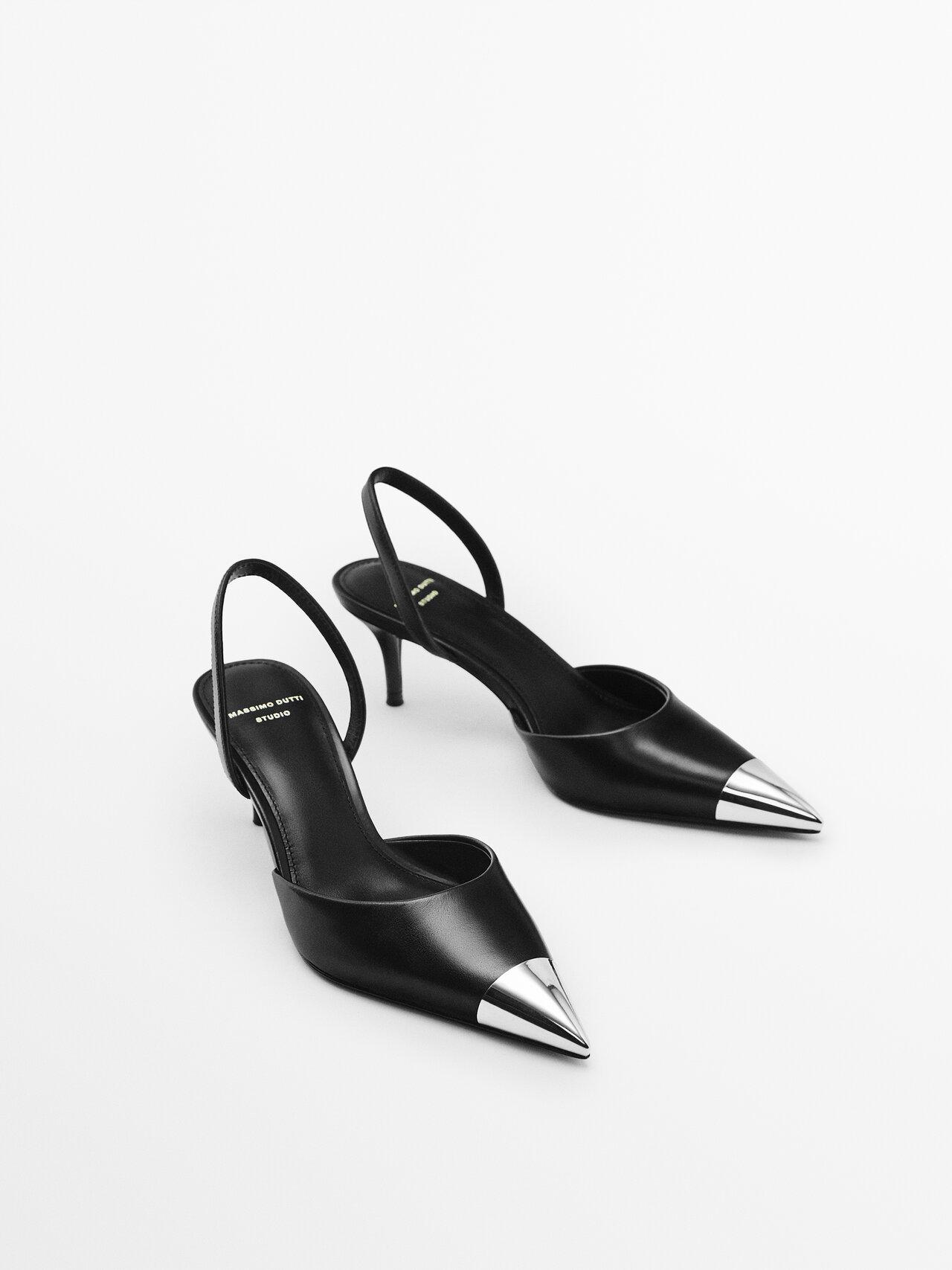 Metal toe shop cap heels