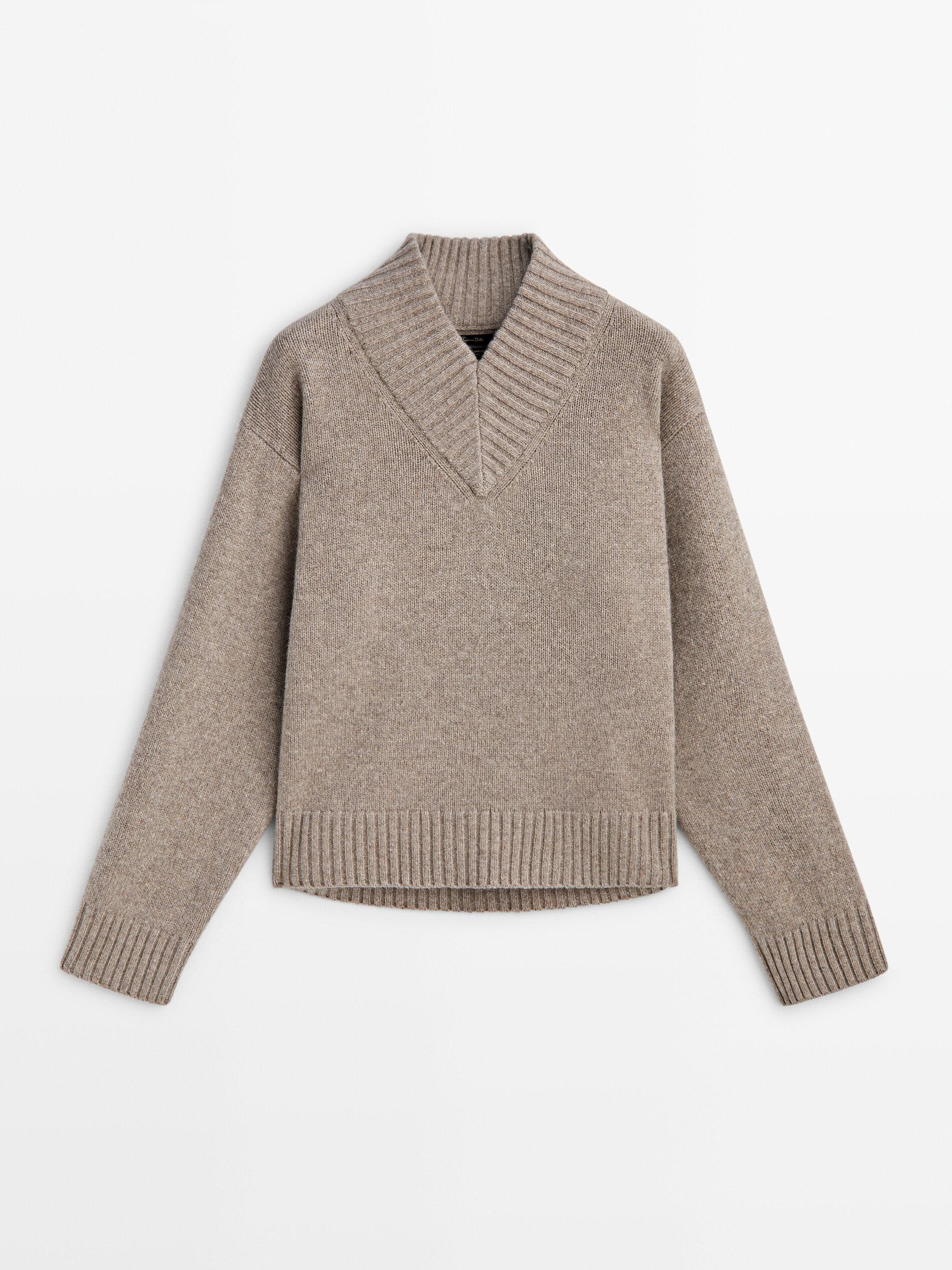 High crew outlet neck sweater