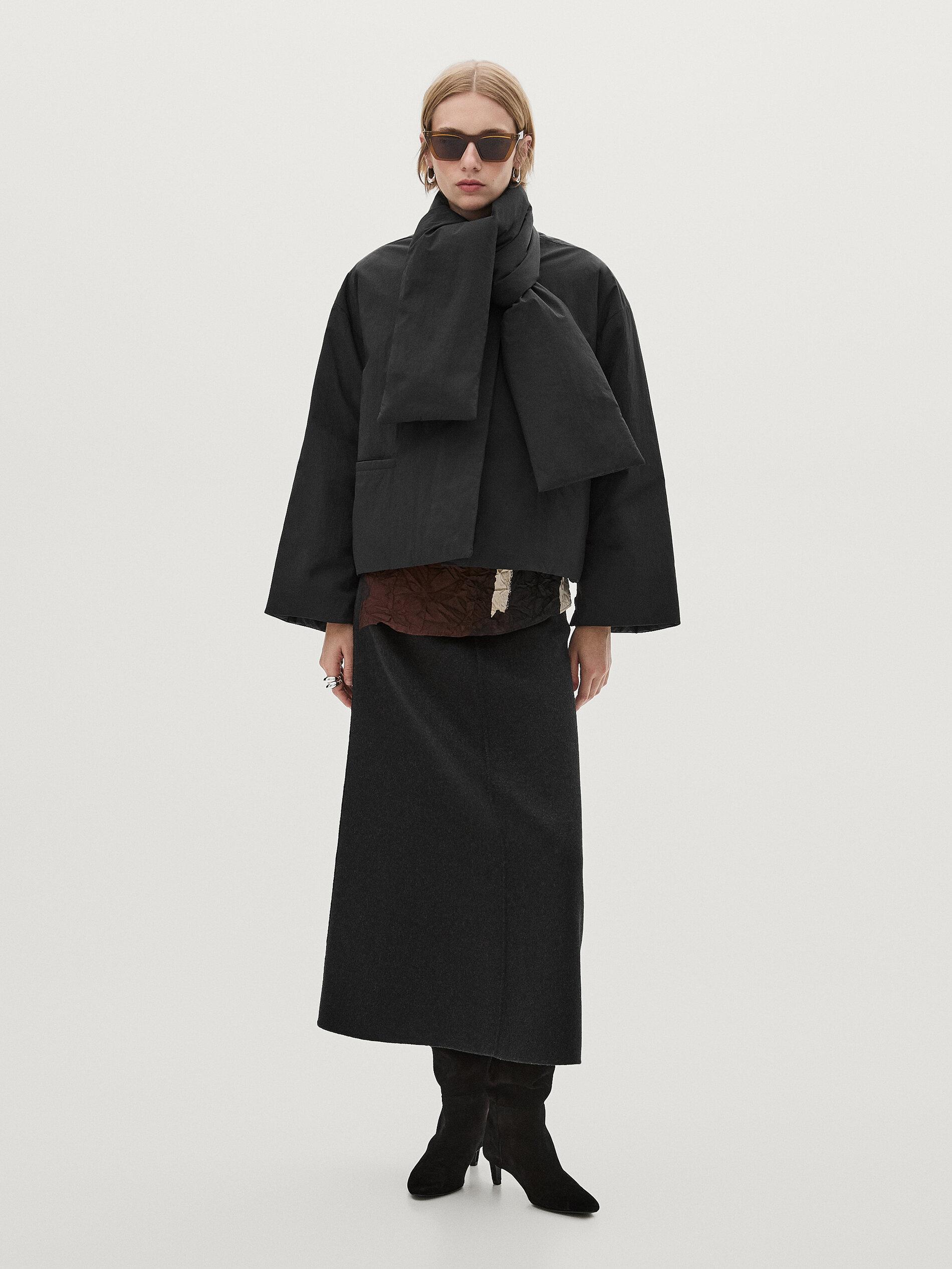 Ladies Jackets Massimo Dutti Long Black Down Jacket MASSIMO DUTTI