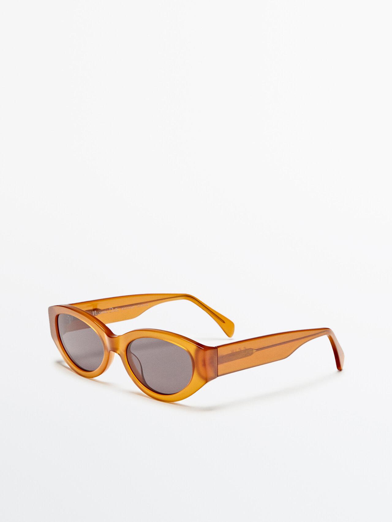 MASSIMO DUTTI Oval Sunglasses in Orange | Lyst