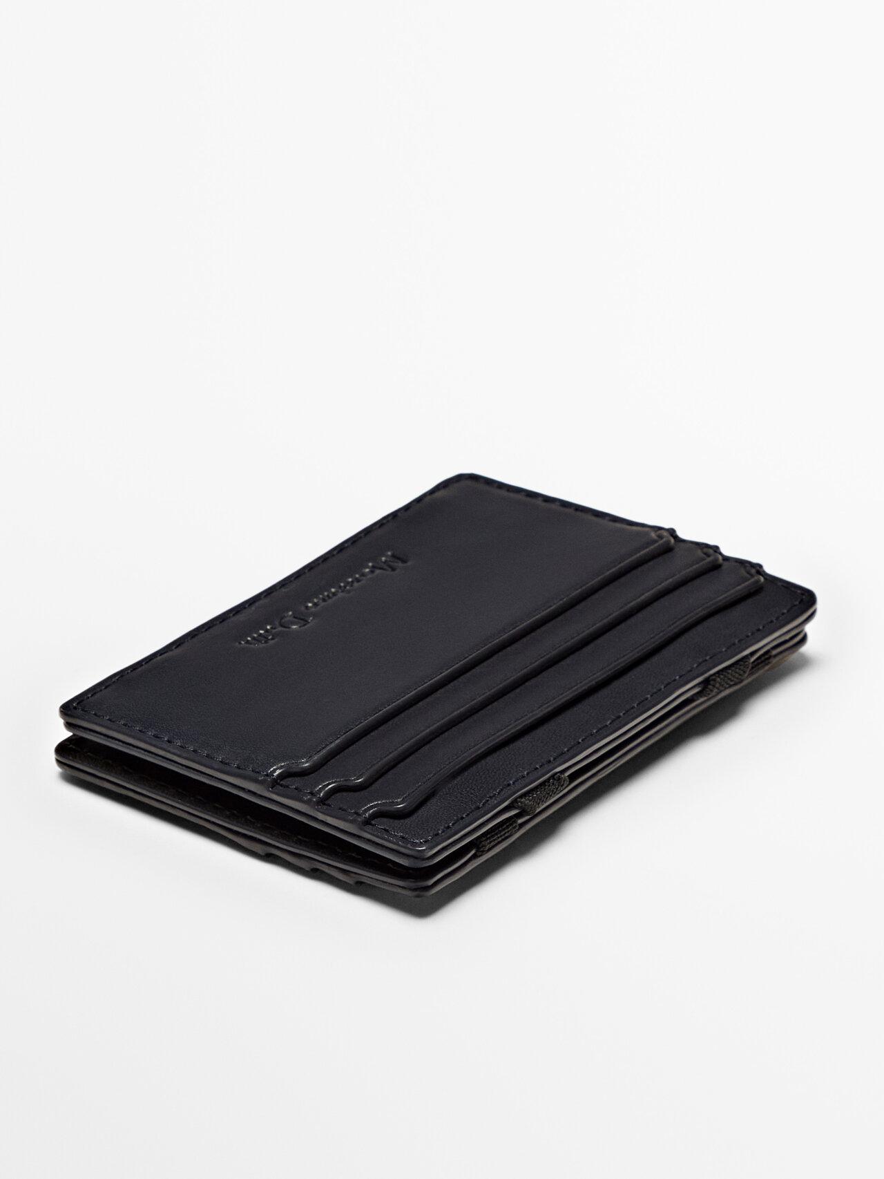 MASSIMO DUTTI Leather Card Holder in White for Men | Lyst