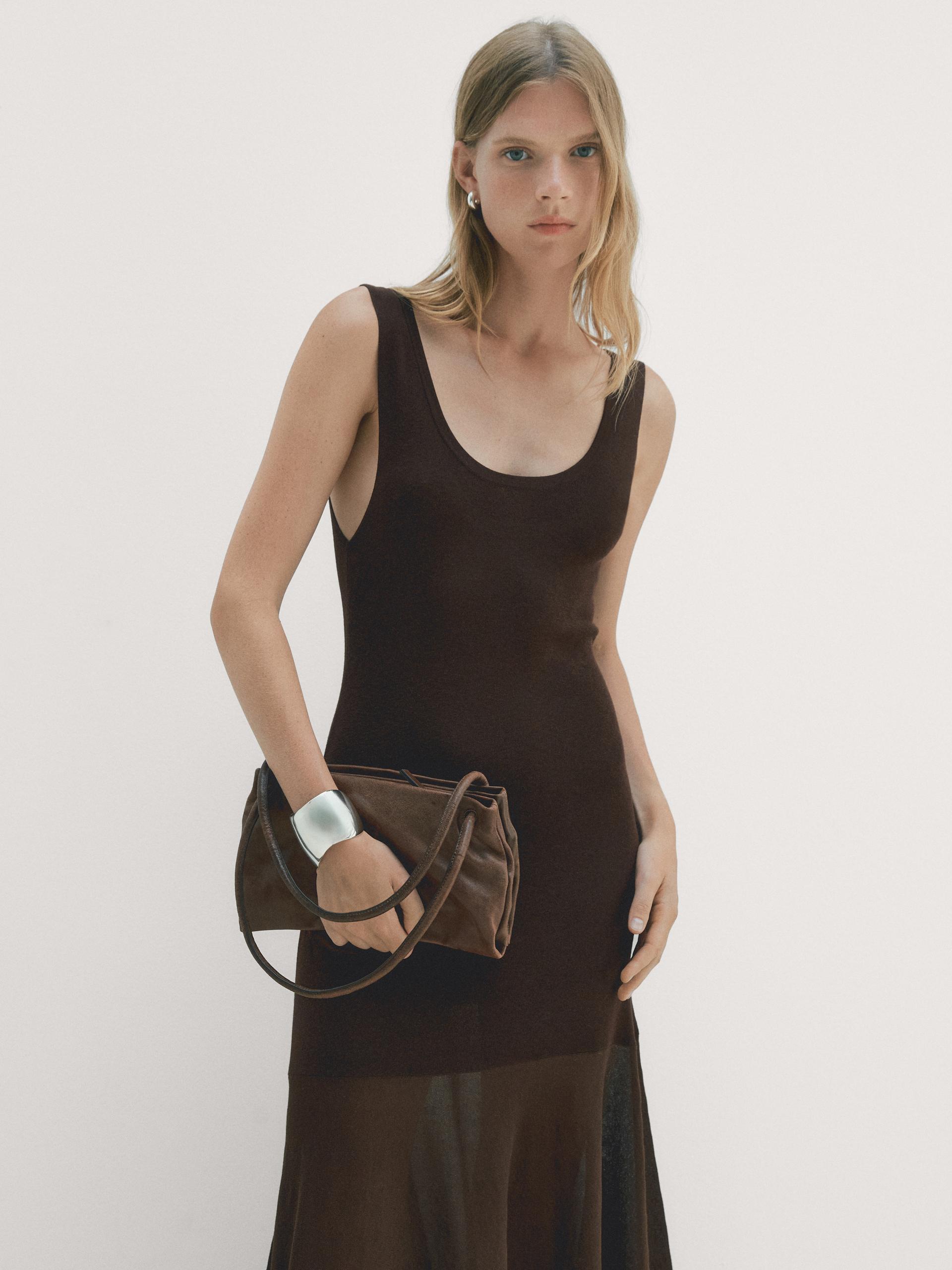 MASSIMO DUTTI Small Nappa Bag With Compartments in Black | Lyst