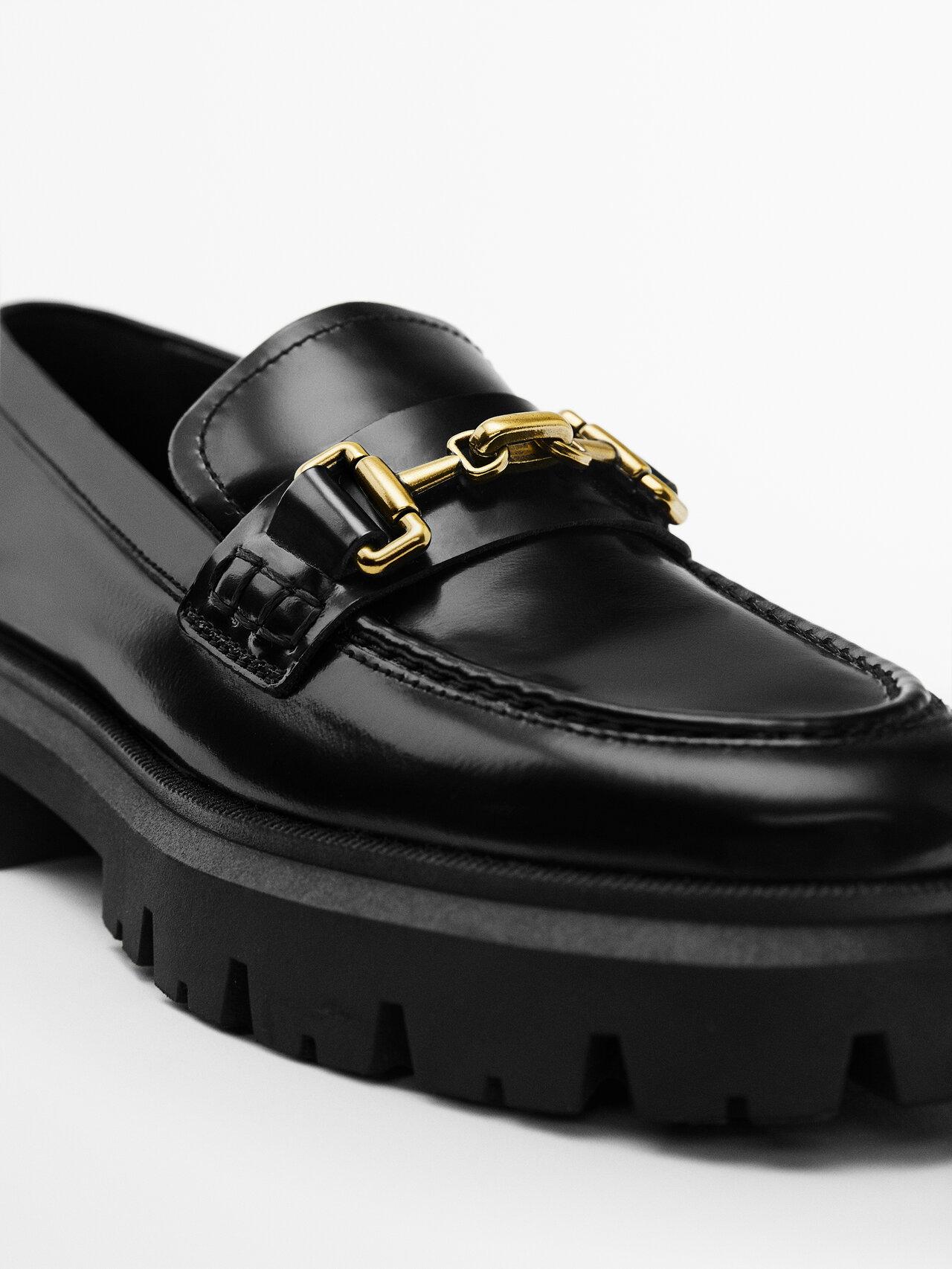 MASSIMO DUTTI Leather Loafers With 