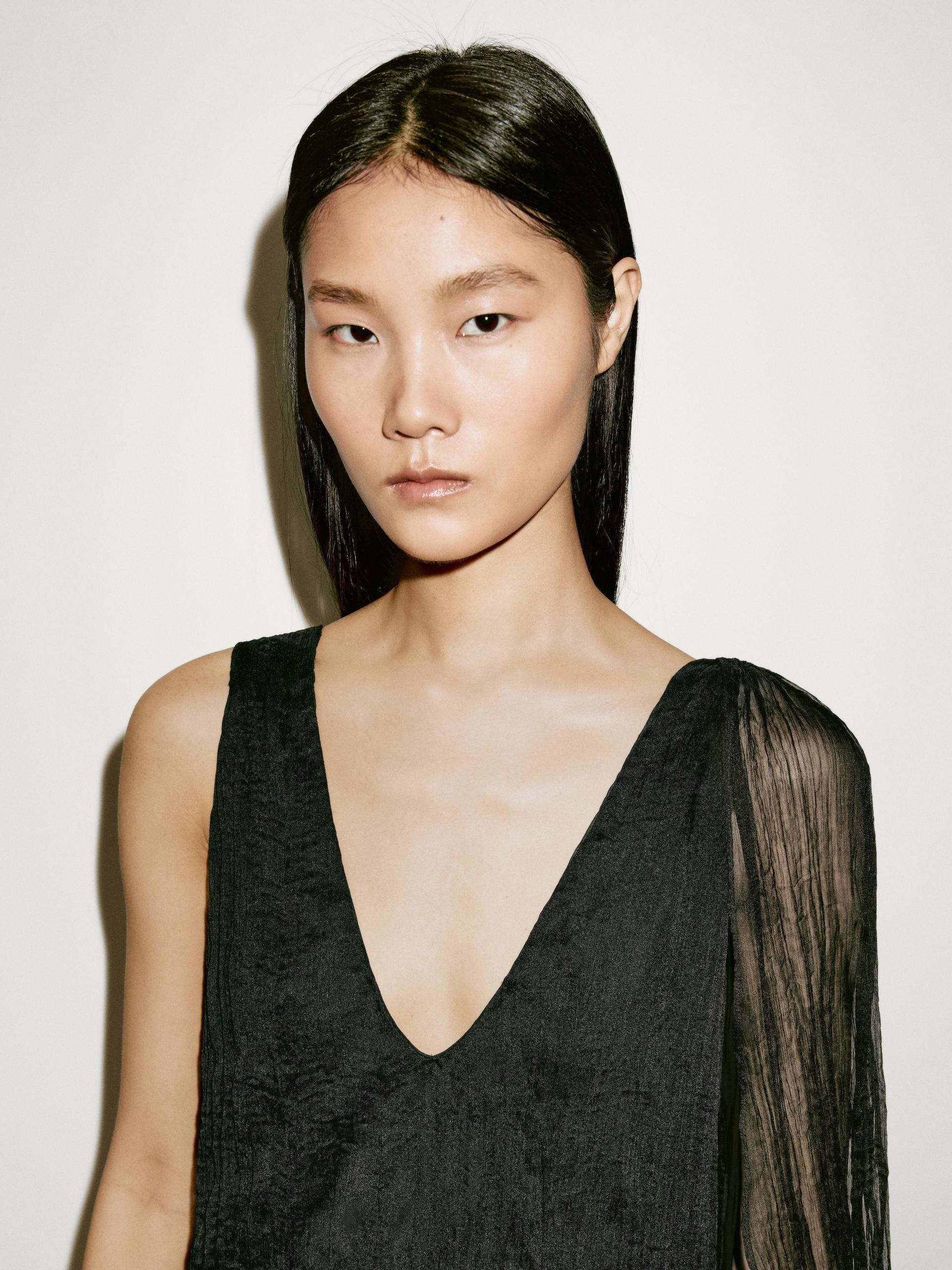 massimo dutti black pleated dress LUTZ HUELLE PS4015 DALLAS DRESS BLACK 19SS | SALE 50%OFF